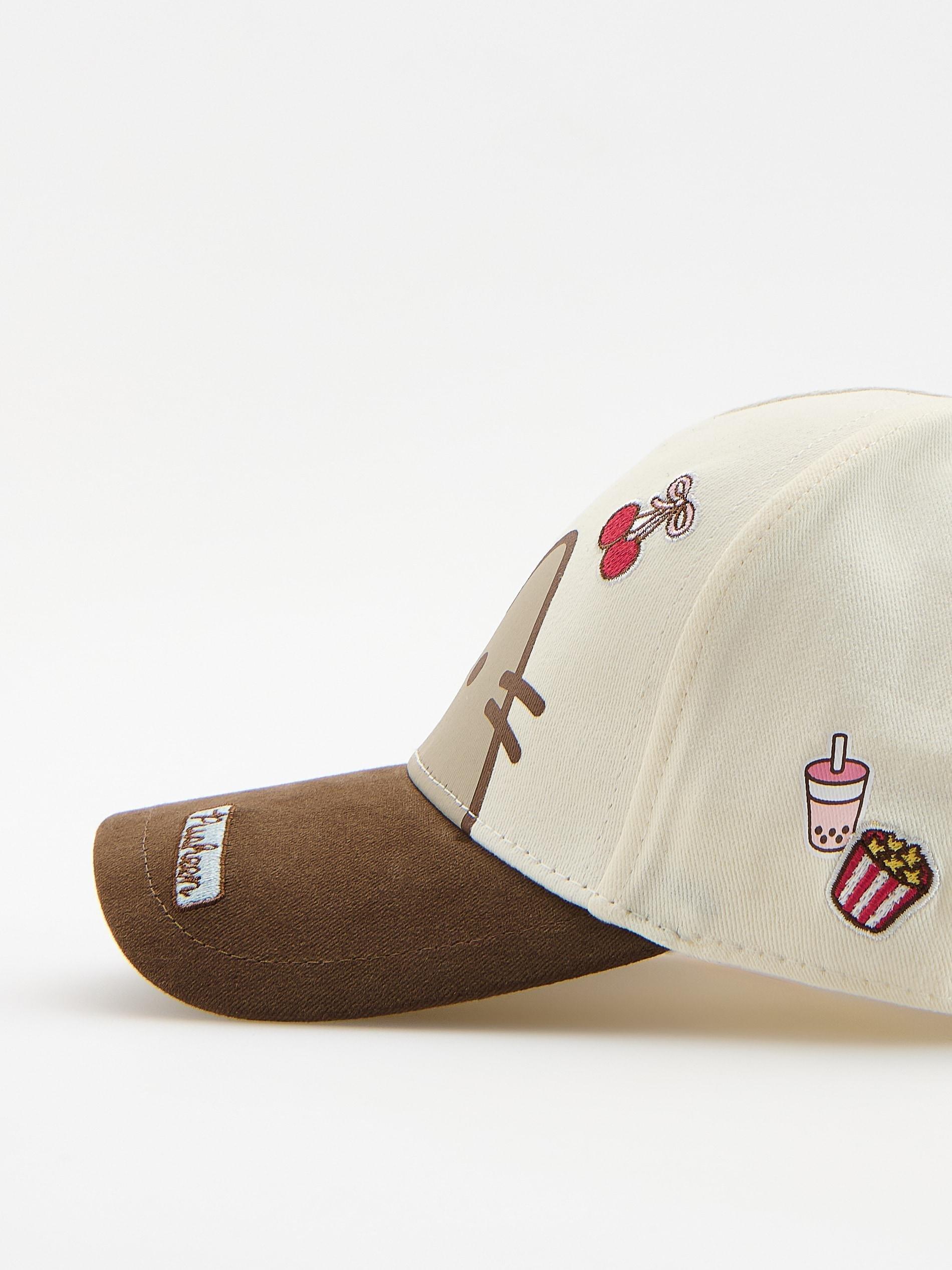 GIRLS` PEAKED C AP CREAM, Ivory, medium
