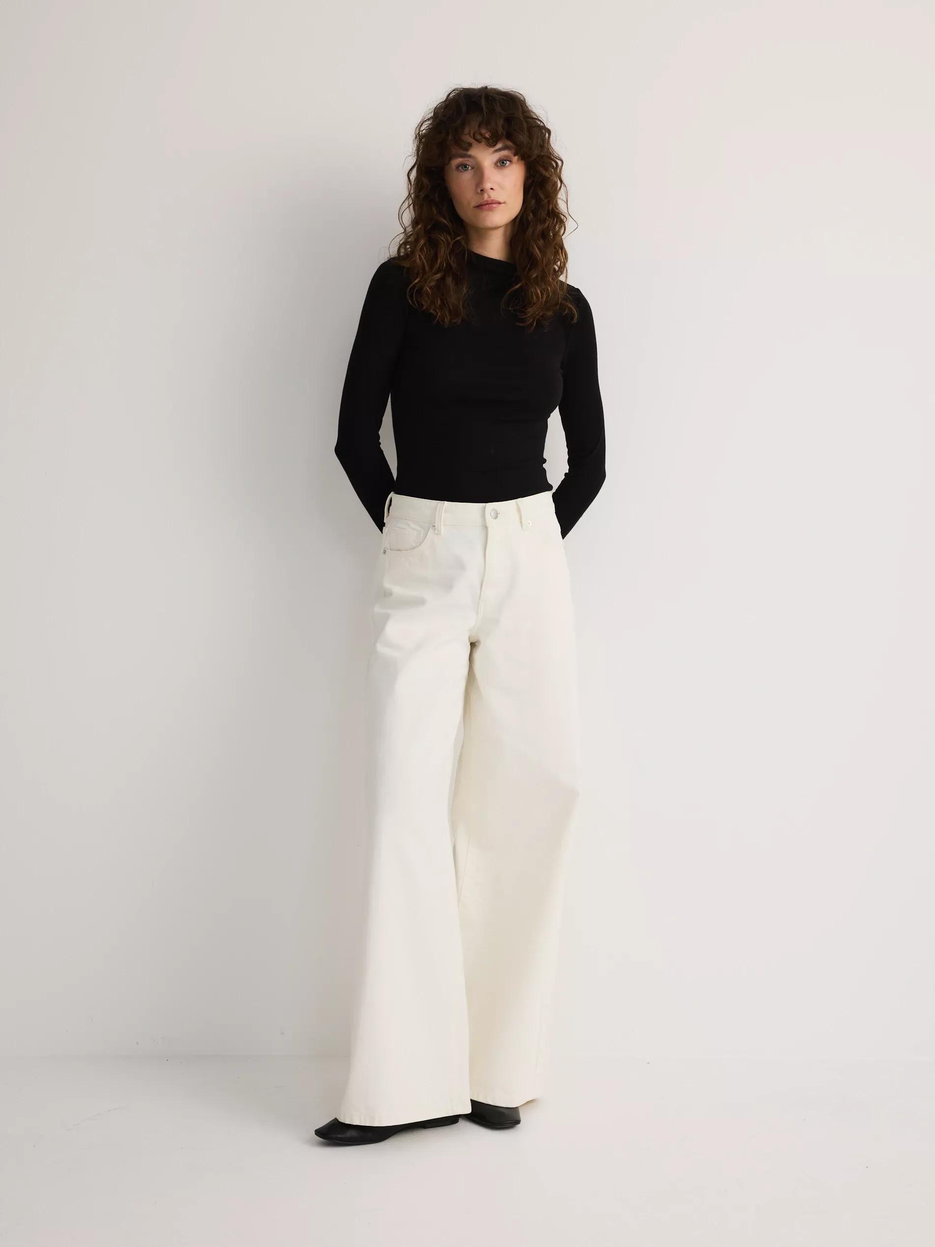 Black Gathered Blouse, , large image number 1