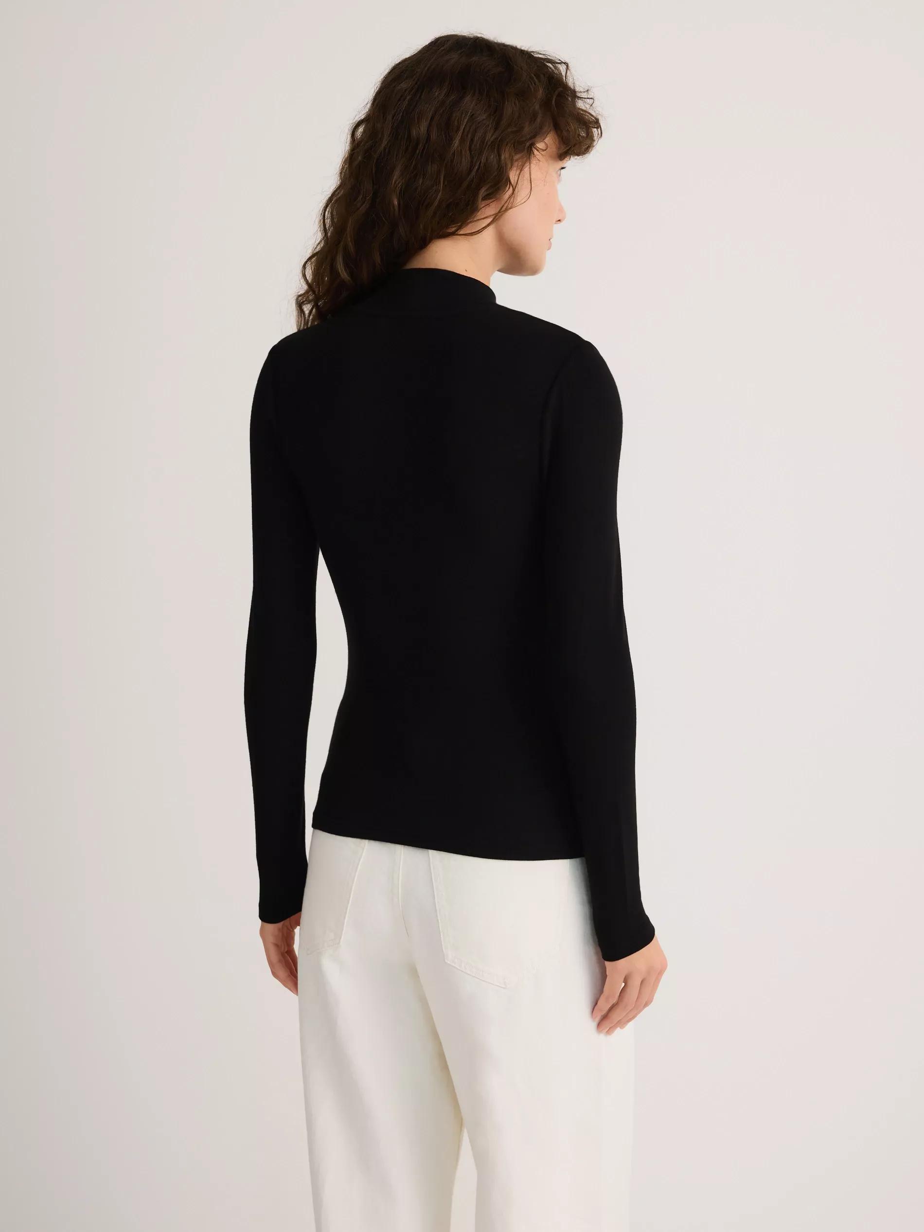 Black Gathered Blouse, , large image number 4