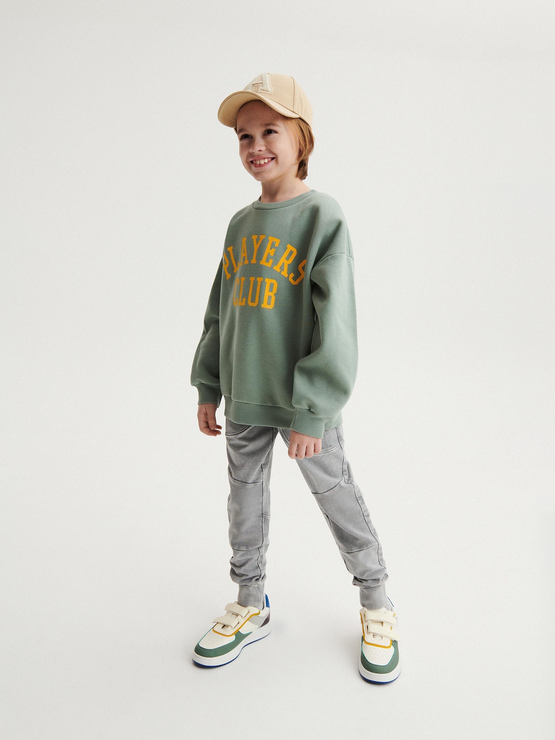 Grey Sweat Biker Joggers, Kids Boys, , large image number 0