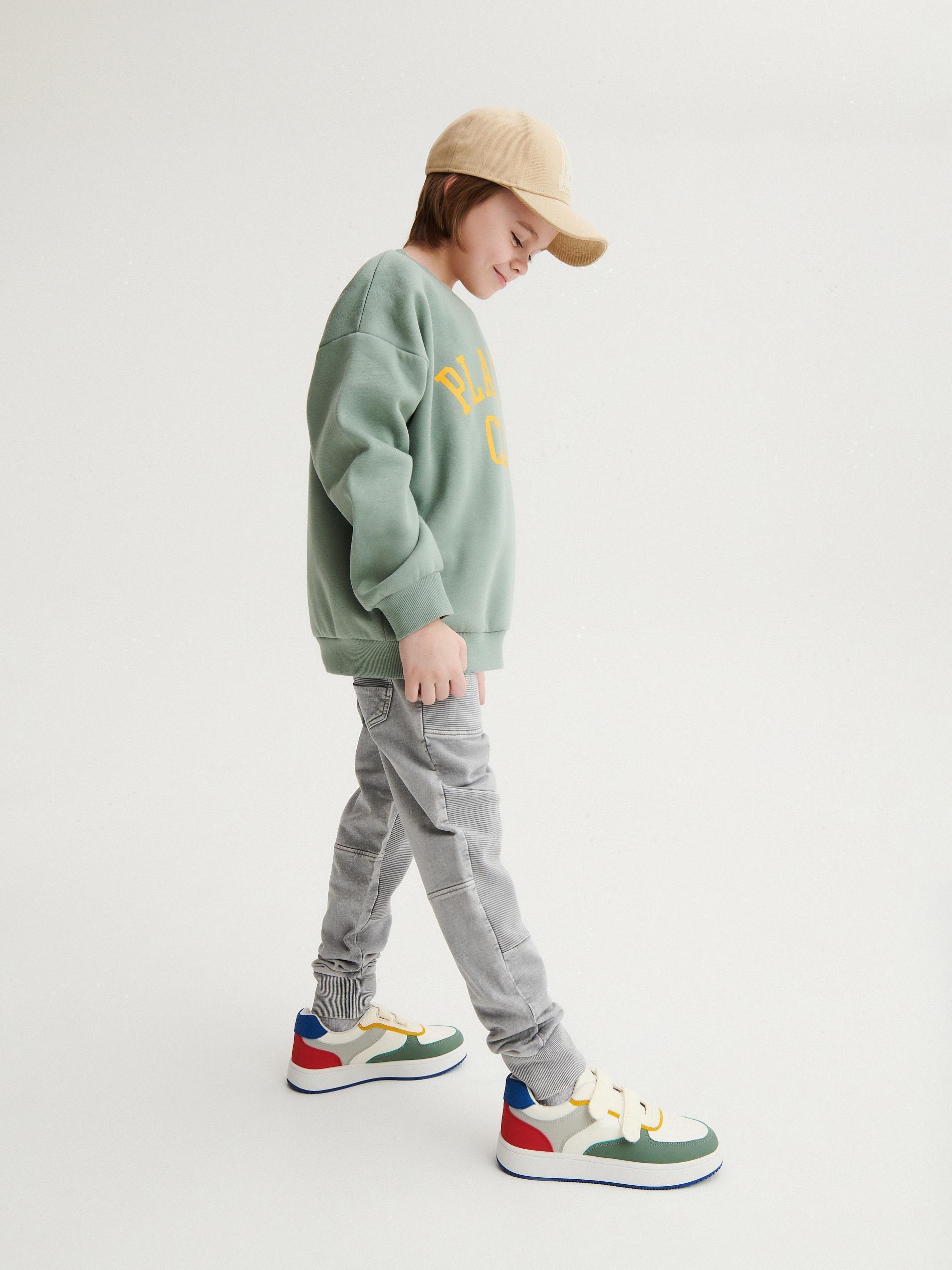 Grey Sweat Biker Joggers, Kids Boys, , large image number 3