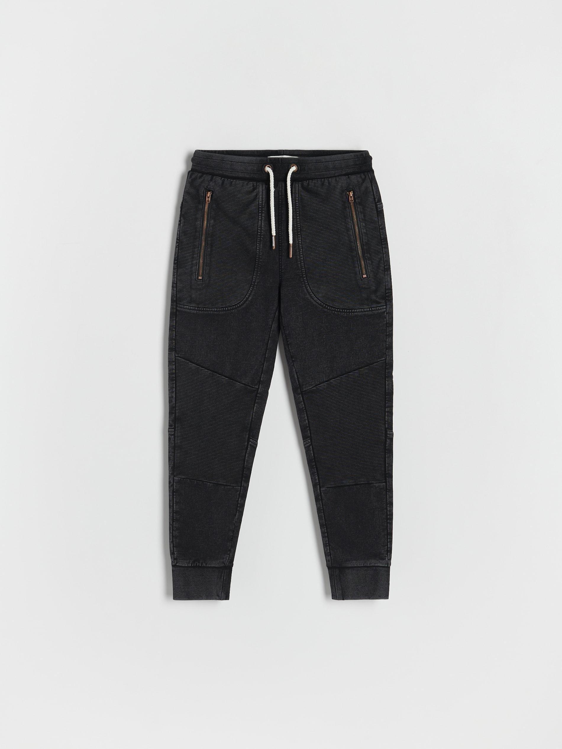 Reserved - Black Sweat Biker Joggers, Kids Boys