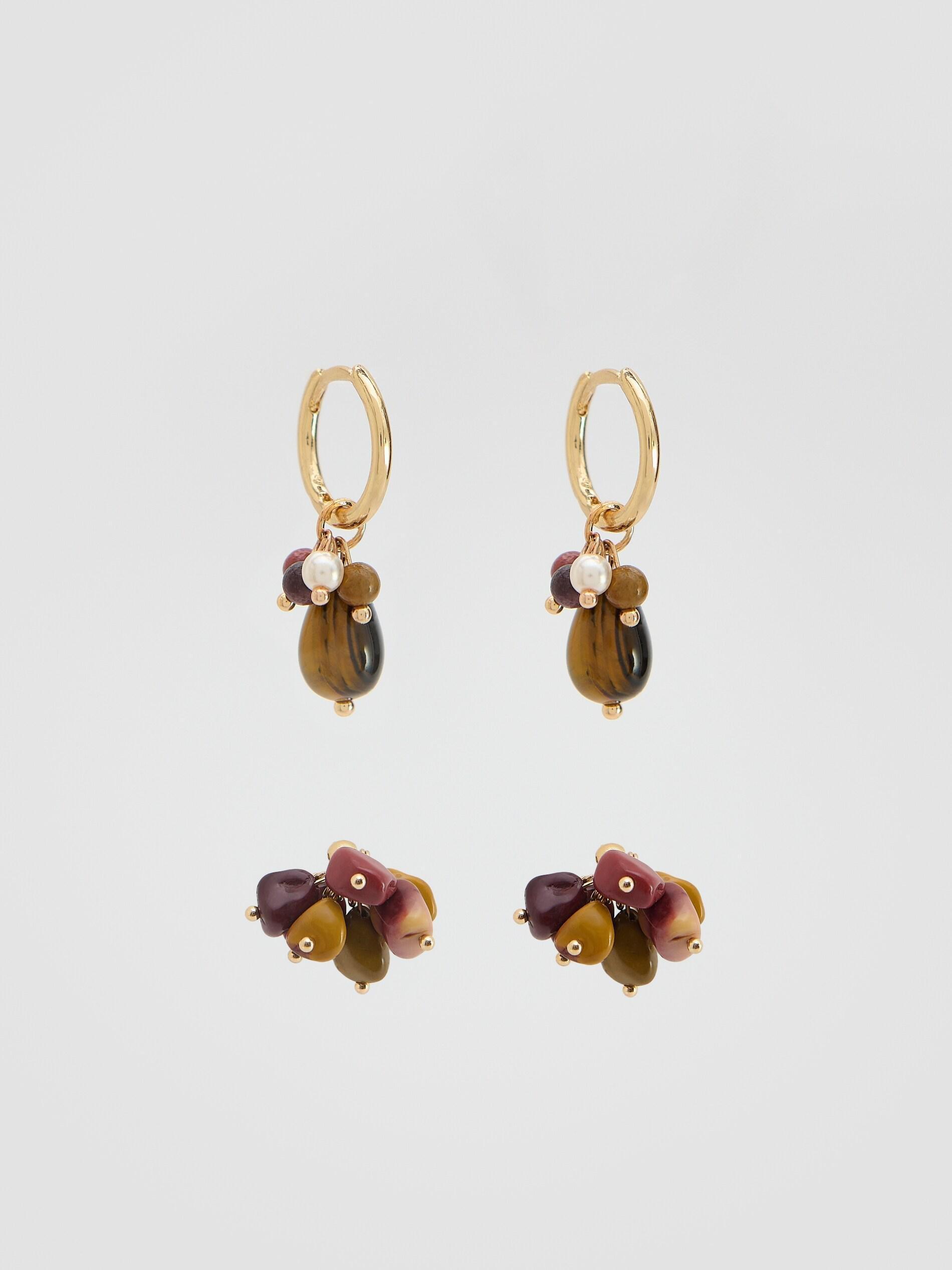 Multicolour Set: Earrings With Beads Detailing, Multicolor, large image number 0