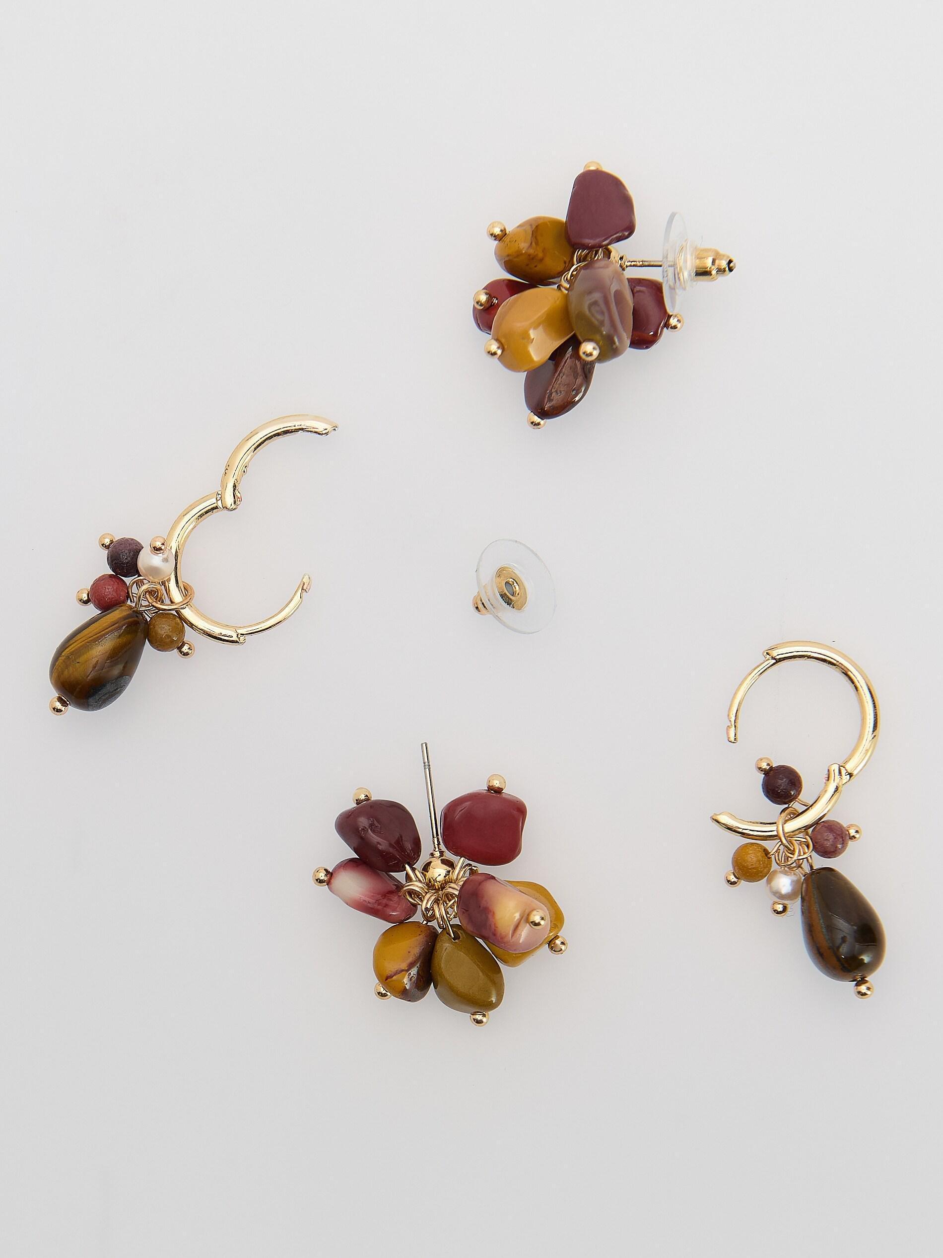 Multicolour Set: Earrings With Beads Detailing, Multicolor, large image number 1