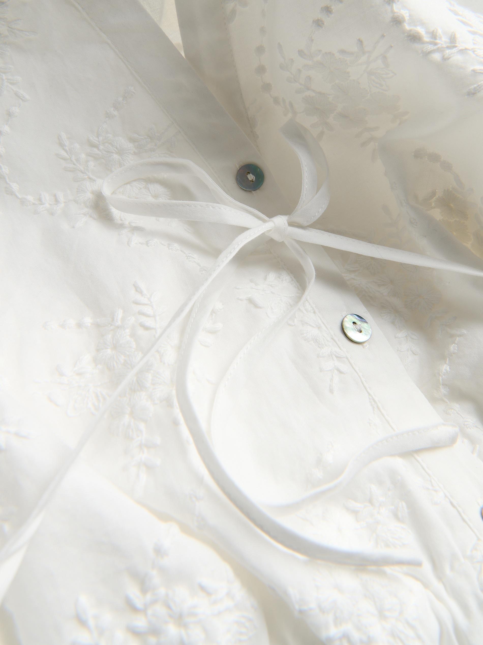 White Dress With Embroidery Detailing, White, large image number 4