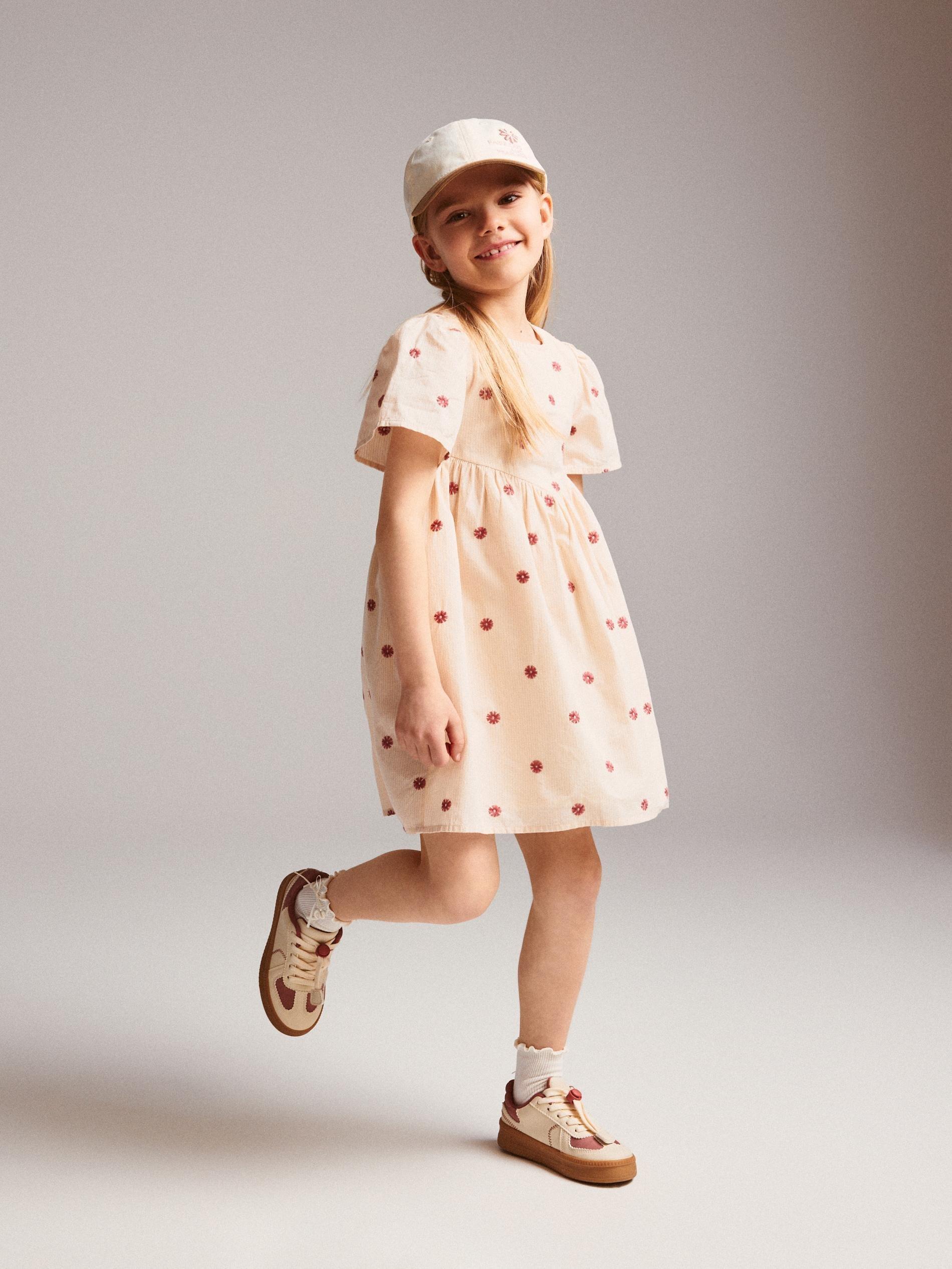 Beige Dress With Embroidered Pattern, Ivory, large image number 0