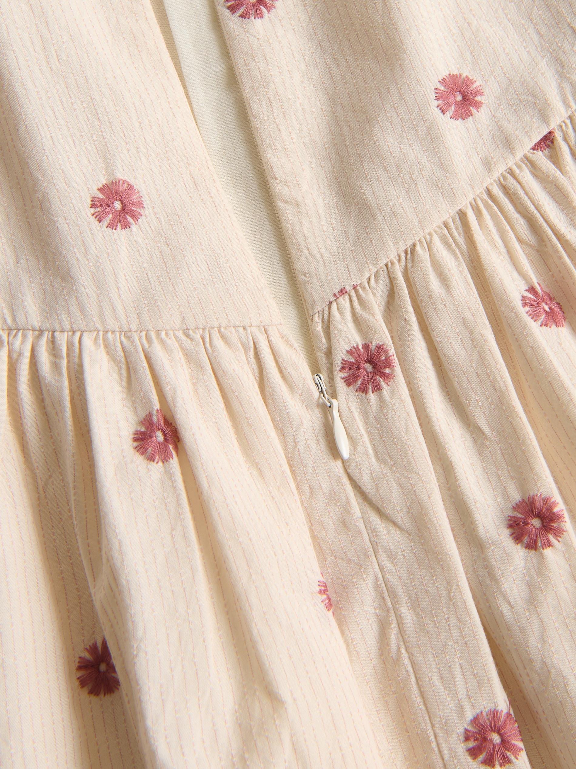 Beige Dress With Embroidered Pattern, Ivory, large image number 3