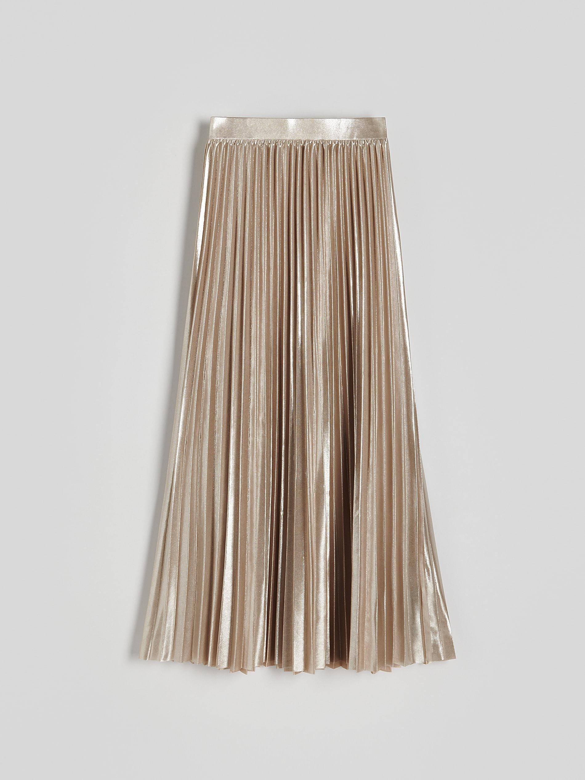 Beige Elastic Waistband Midi Skirt, , large image number 6