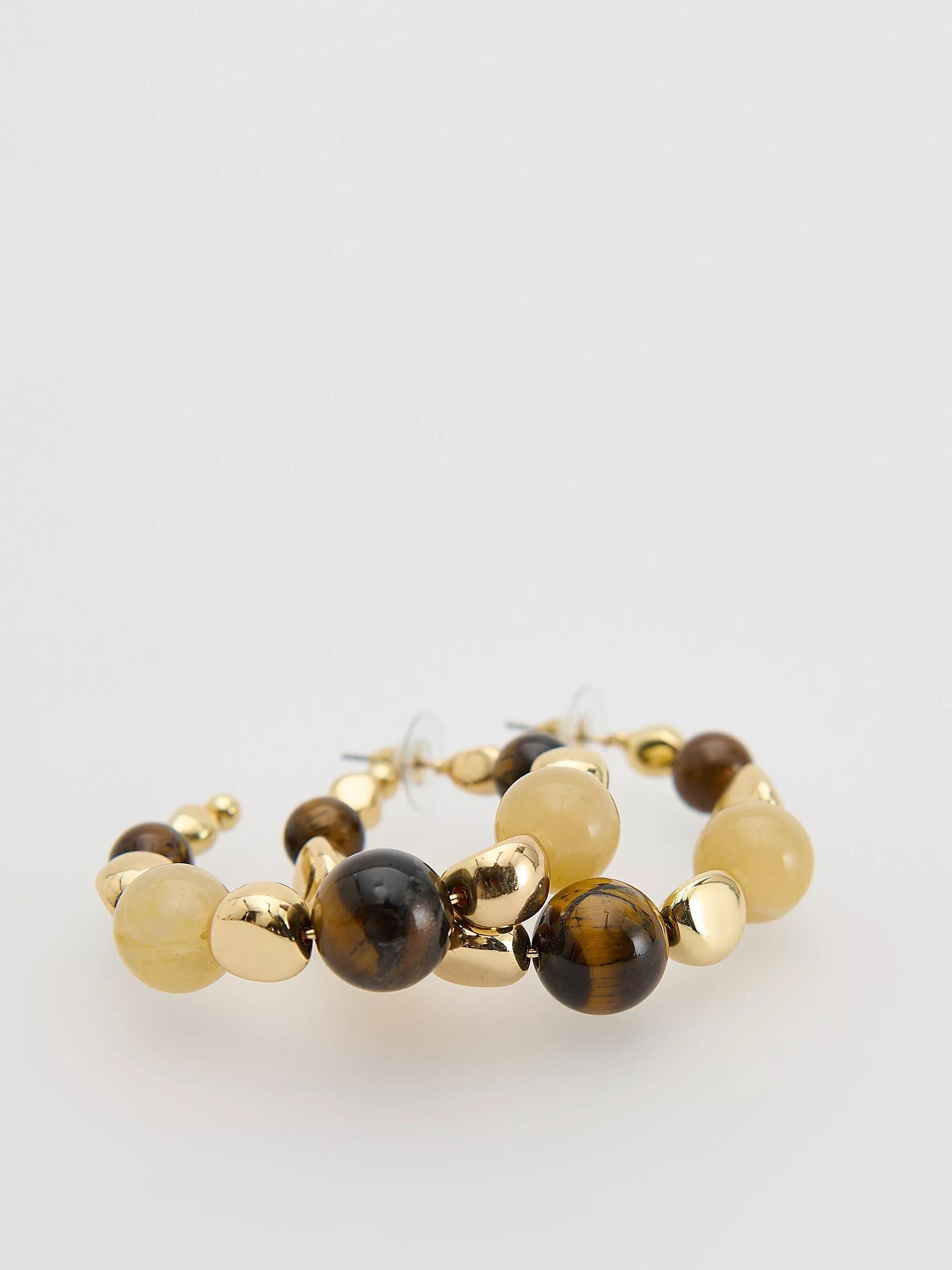 MULTICOLOR Earrings with gemstone details, Multicolor, medium