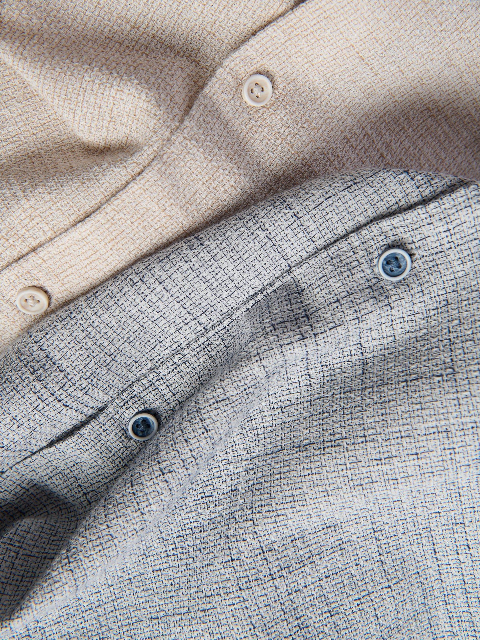 Beige Structural Fabric Regular Fit Shirt, Beige, large image number 1