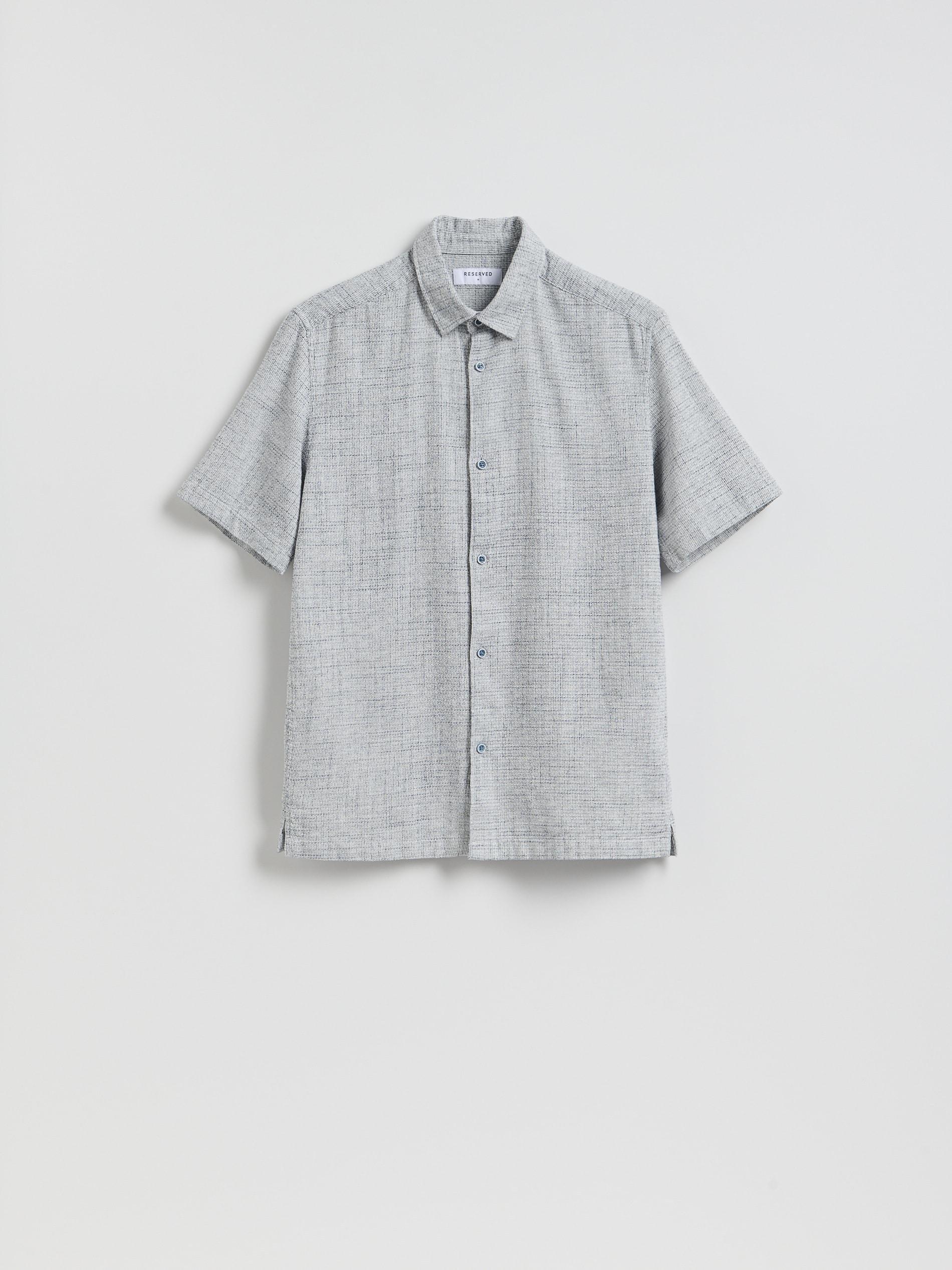 Navy Structural Fabric Regular Fit Shirt, Navy, medium