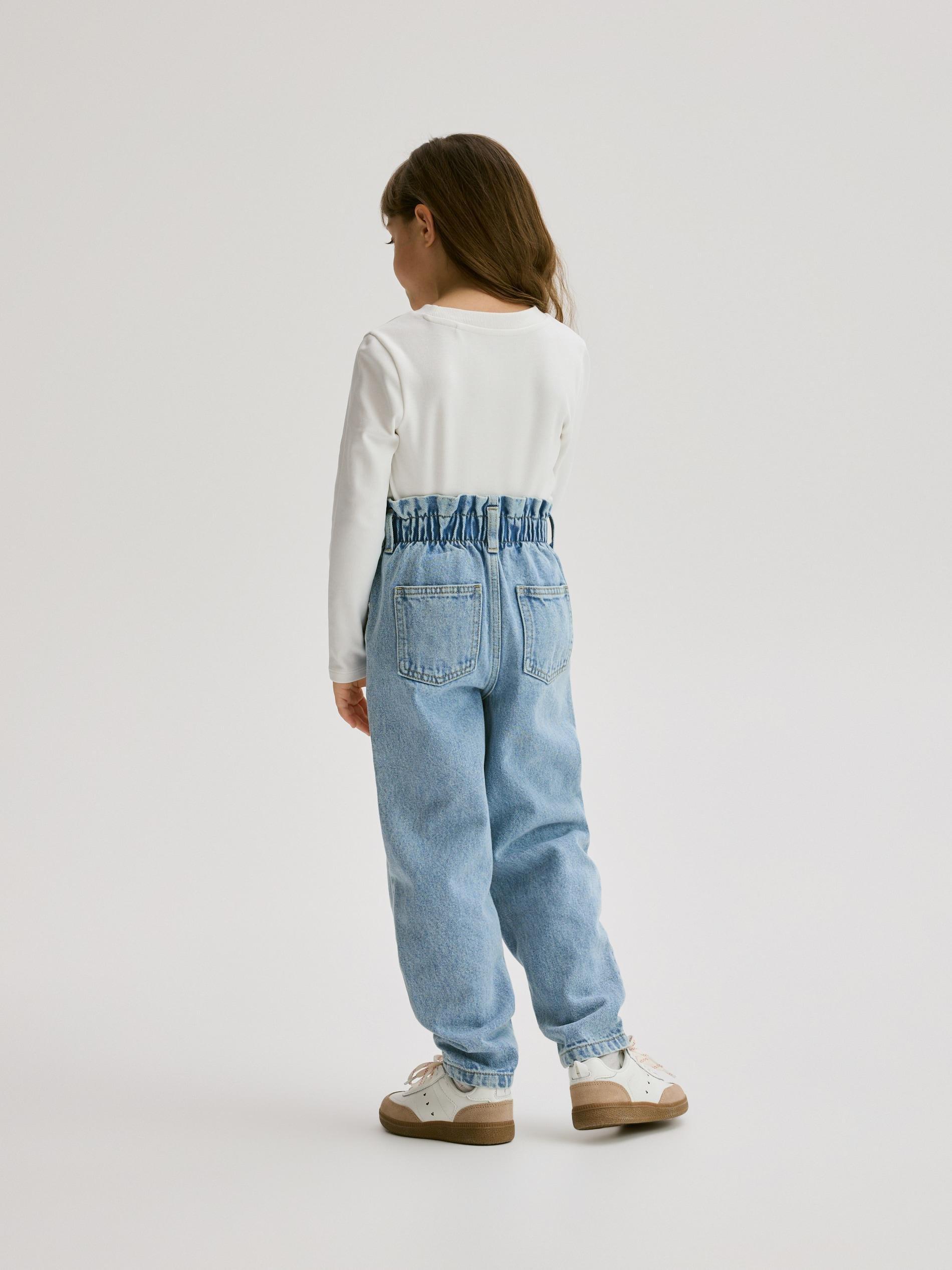 Blue Paperbag Jeans, Blue, large image number 2