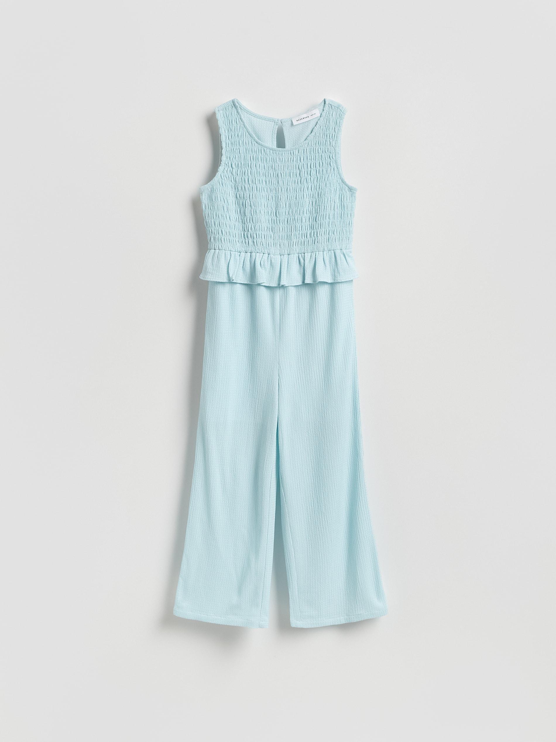 Blue Jumpsuit In Crinkled Fabric, Blue, large image number 2