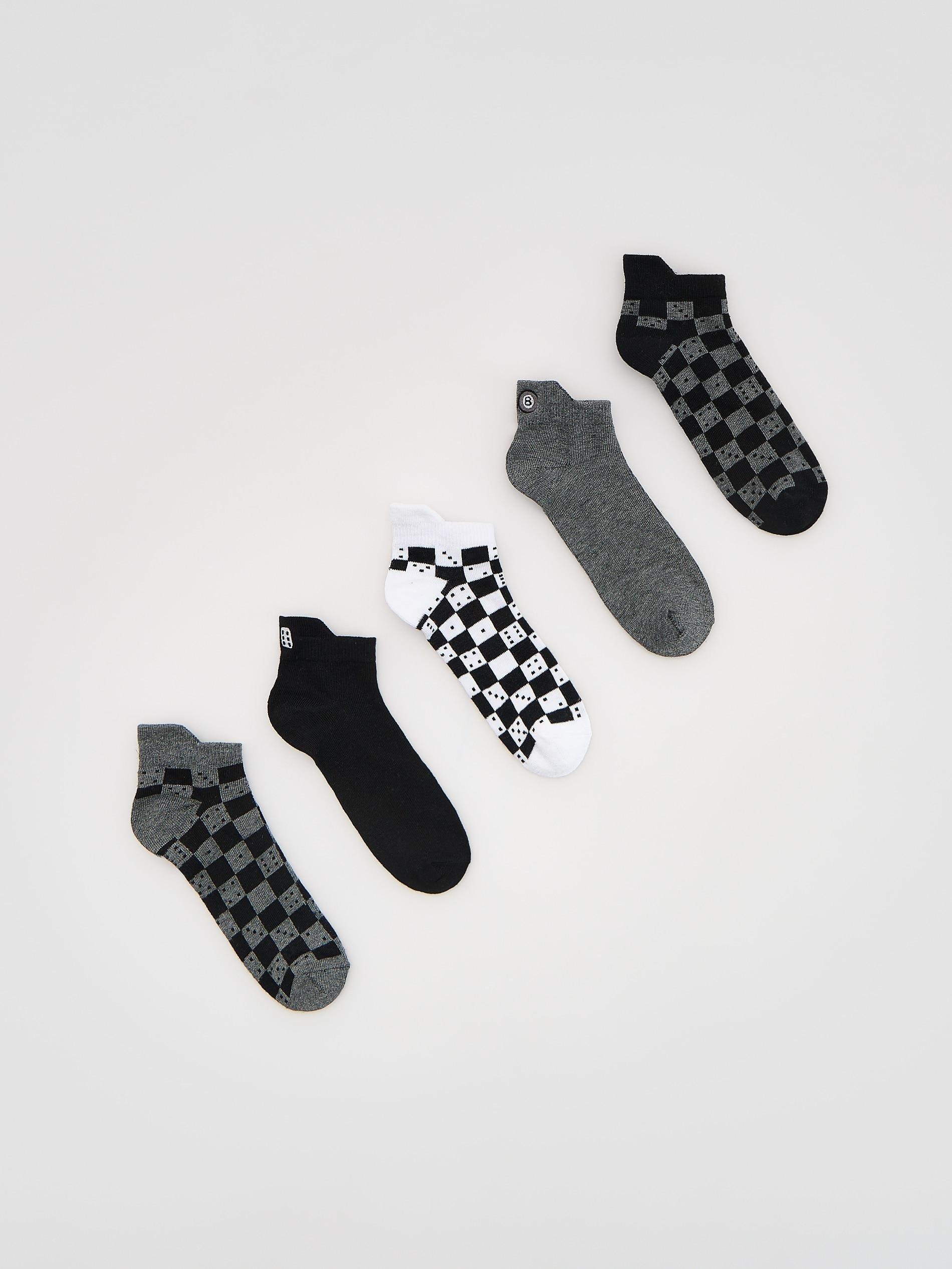 Black Socks 5 Pack, Black, large image number 0
