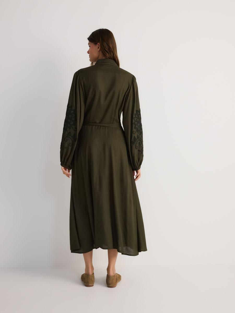 Green Viscose Shirt Dress, , large image number 2