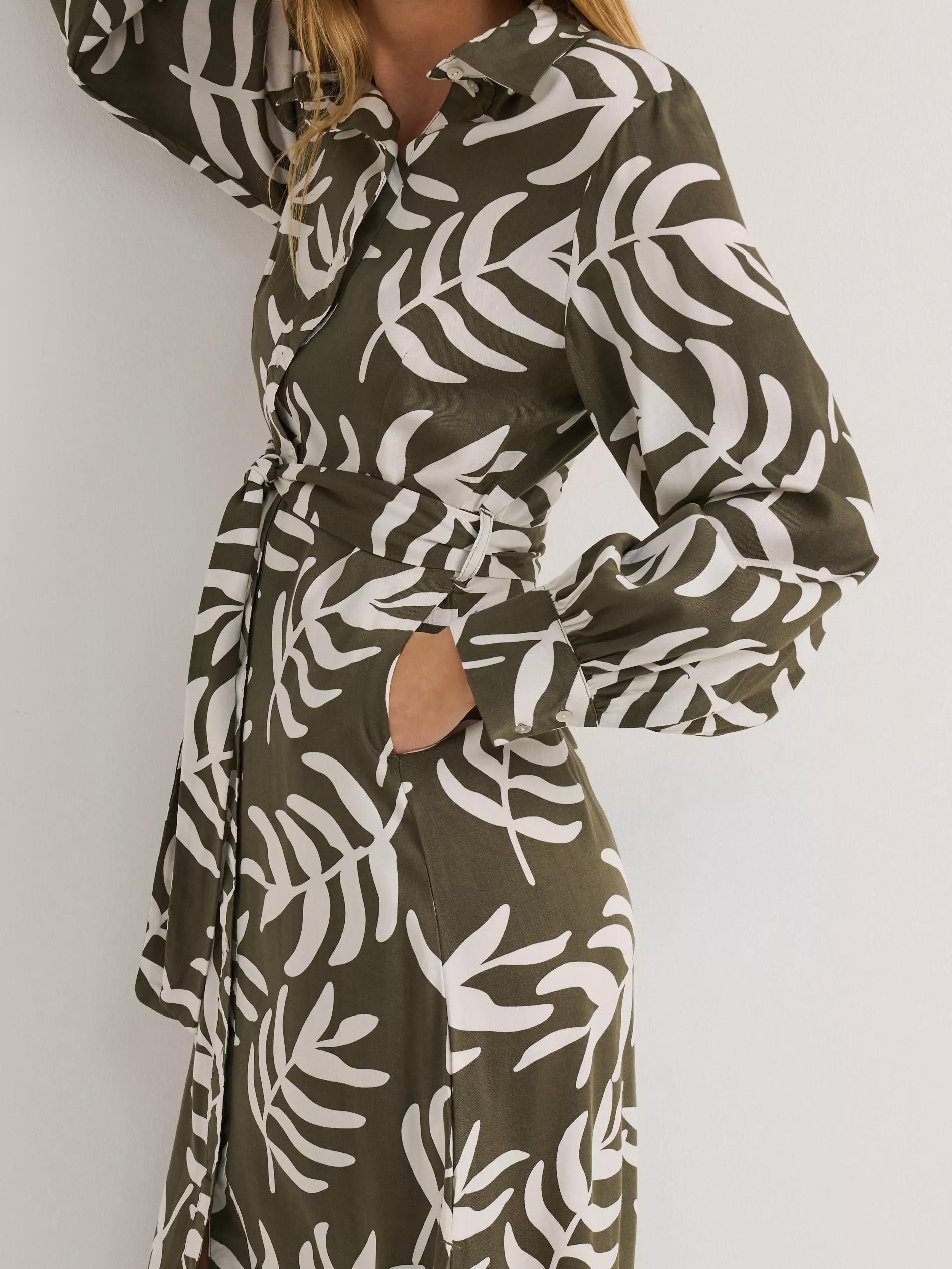 Green Viscose Shirt Dress, , large image number 2