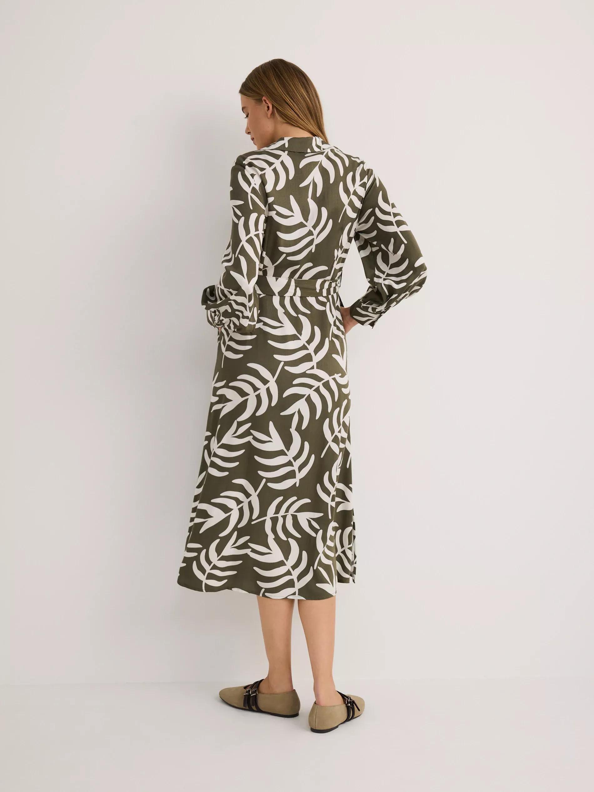 Green Viscose Shirt Dress, , large image number 3