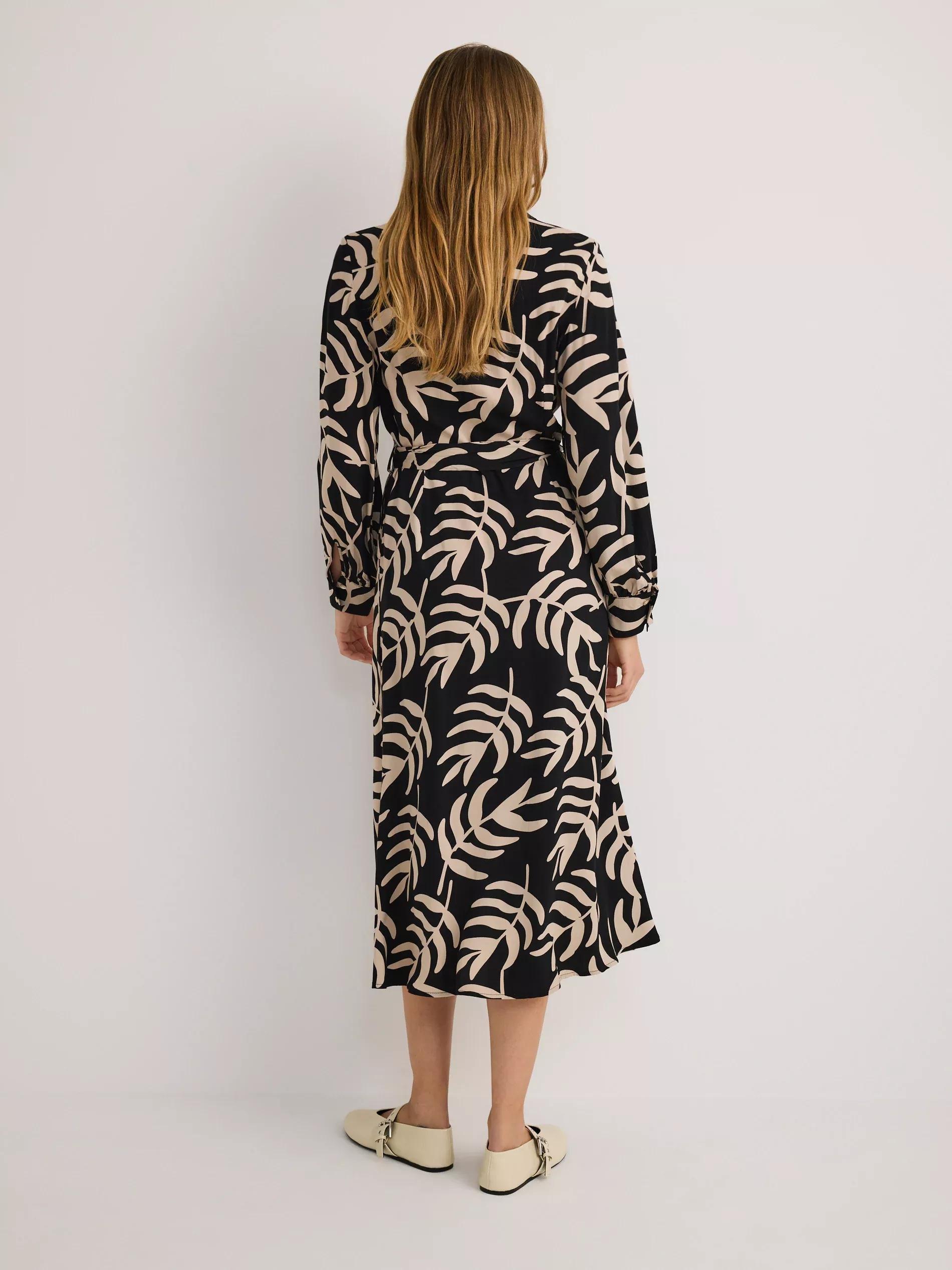 Black Viscose Shirt Dress, , large image number 3