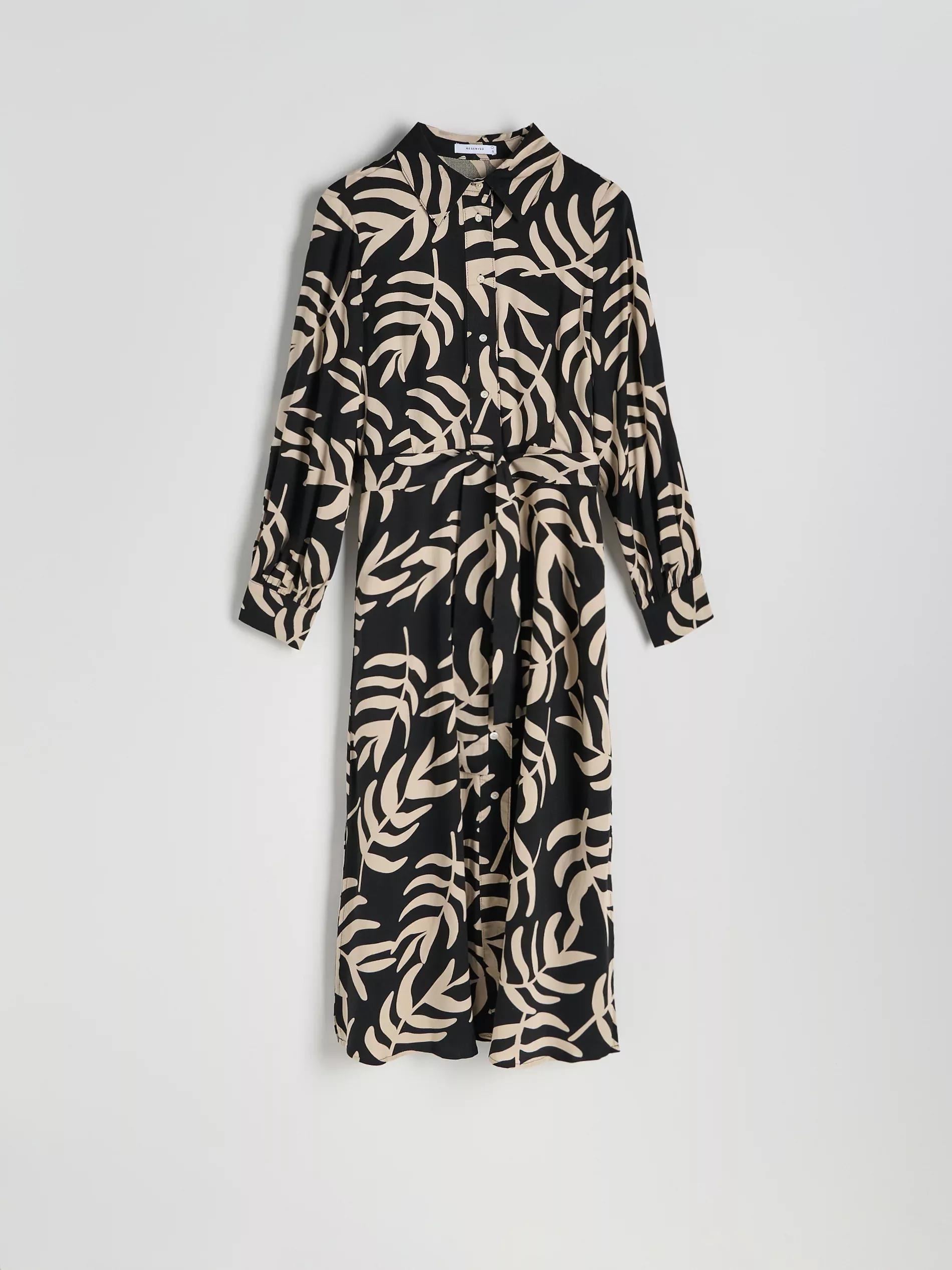 Black Viscose Shirt Dress, , large image number 5