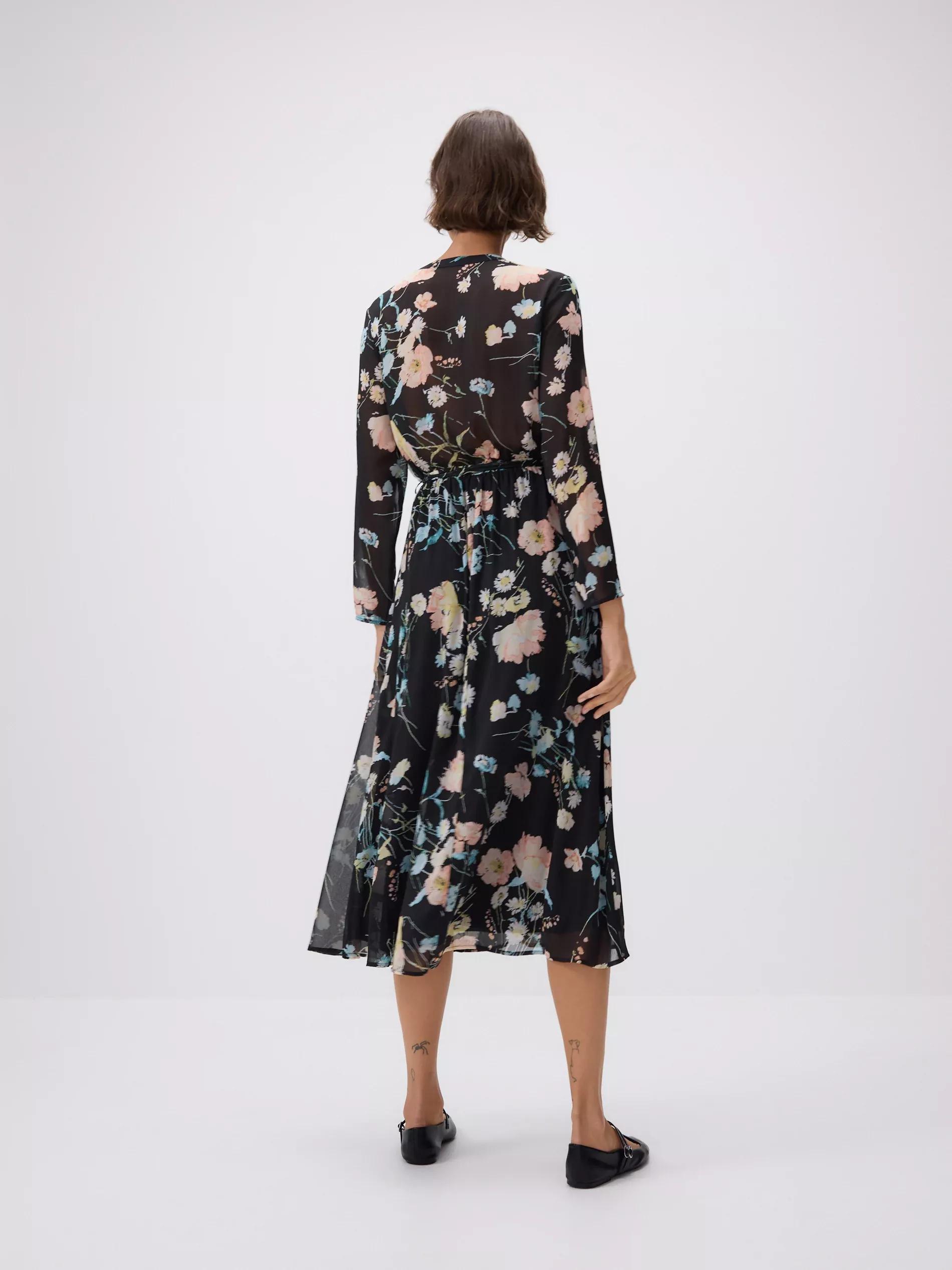 Multicolour Dress With Pattern And Decorative Lace, , large image number 2