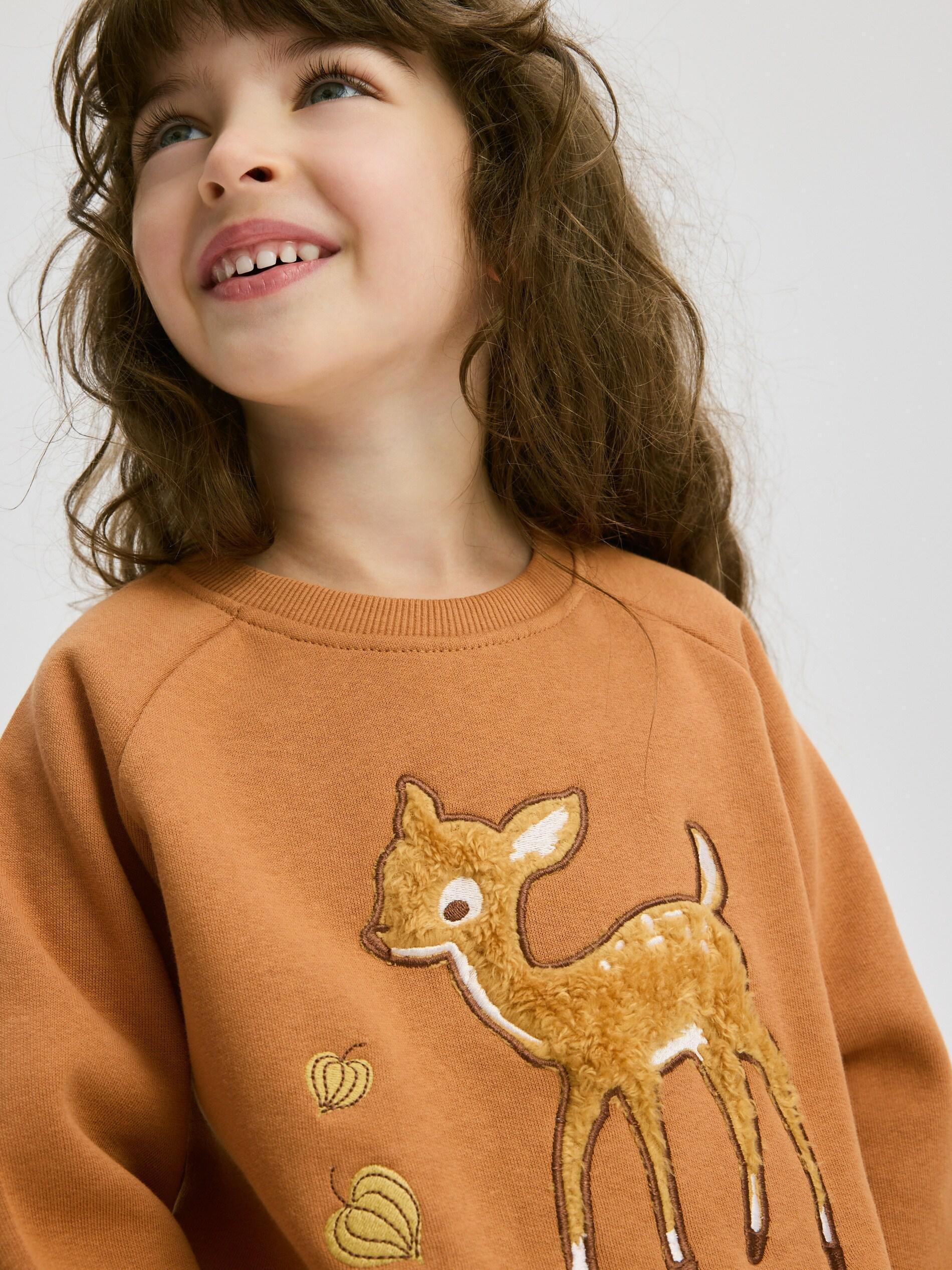 GOLDEN BROWN Sweatshirt with appliquأ©, Brown, large image number 1