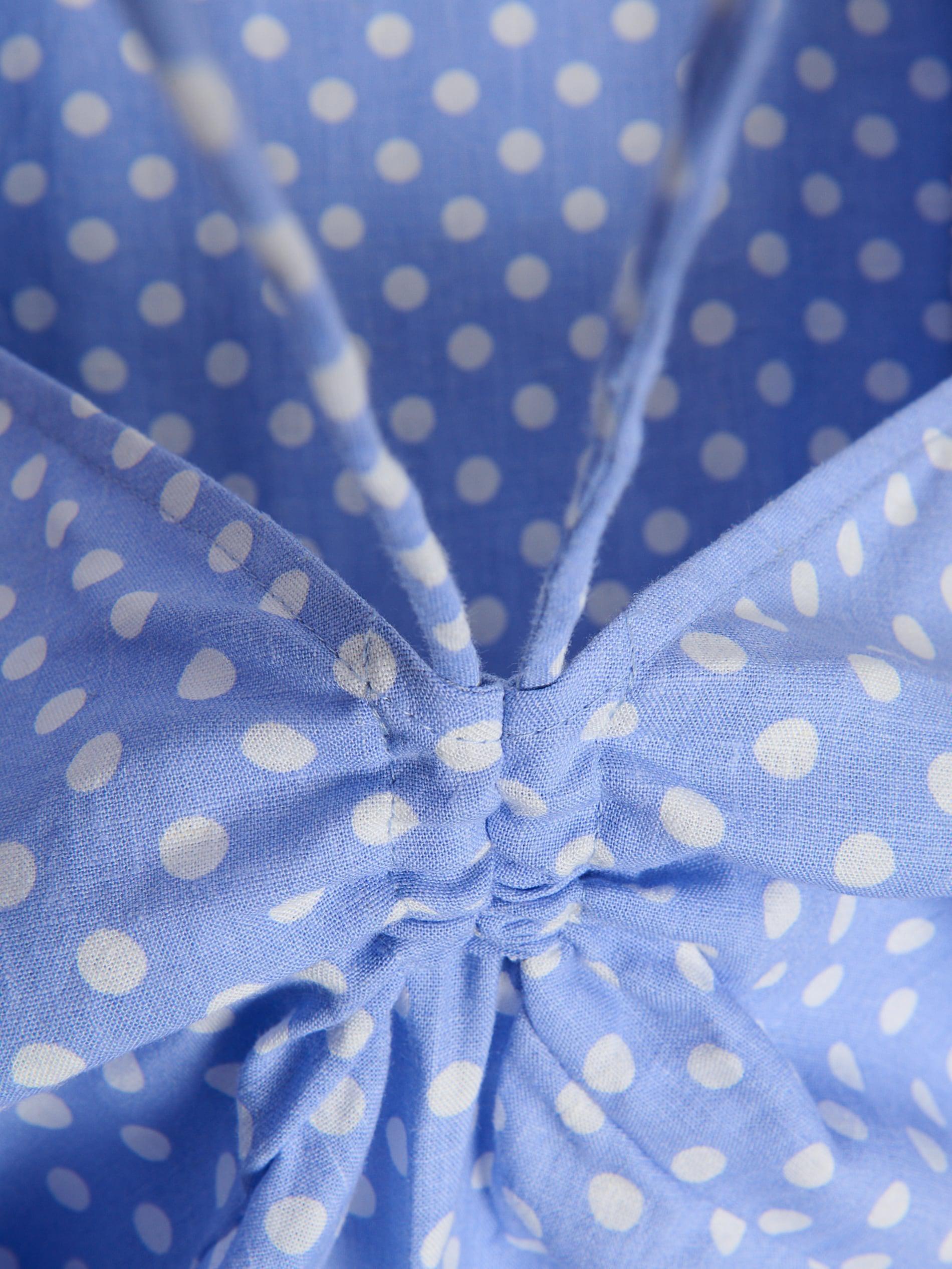 Blue Midi Dress With Linen Blend, , large image number 5