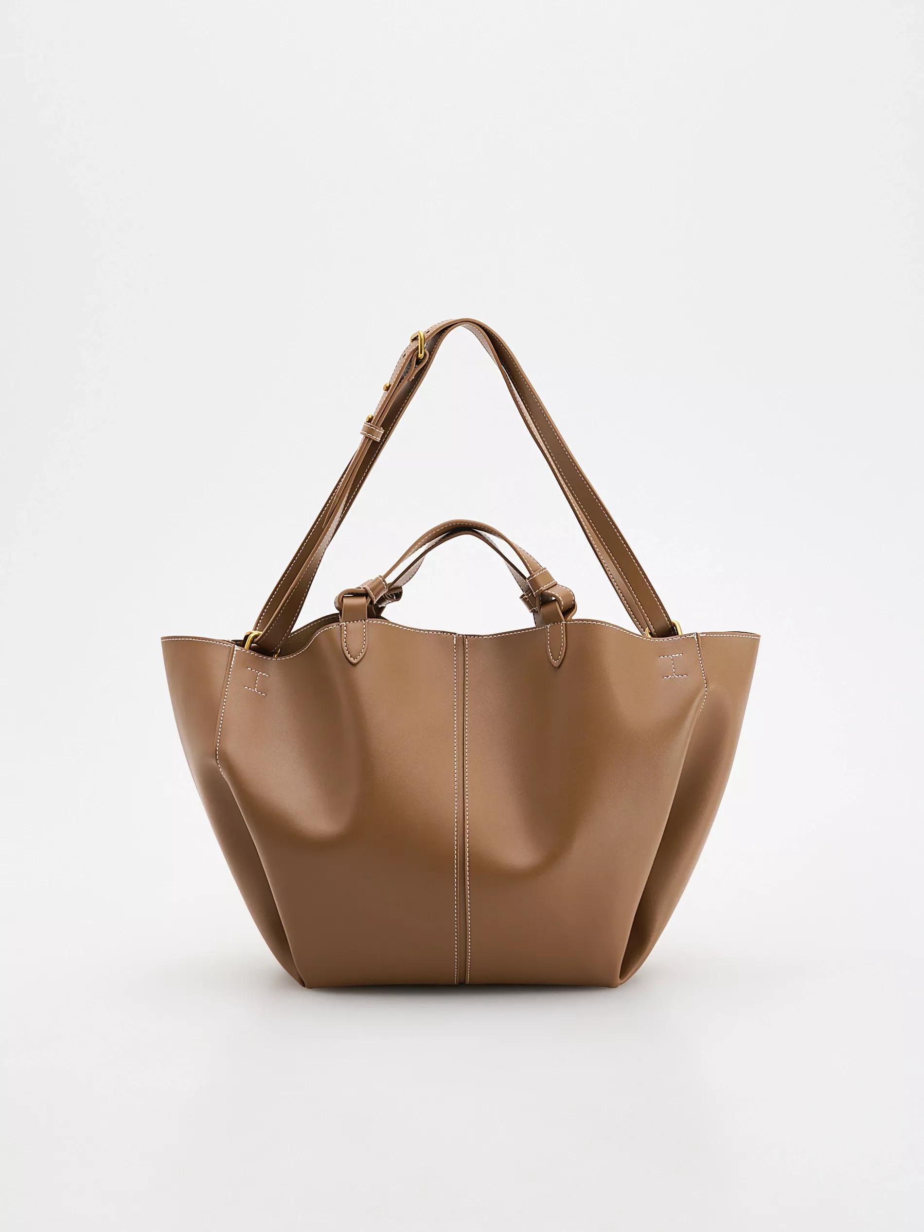Brown Shopper Bag, Brown, large image number 0