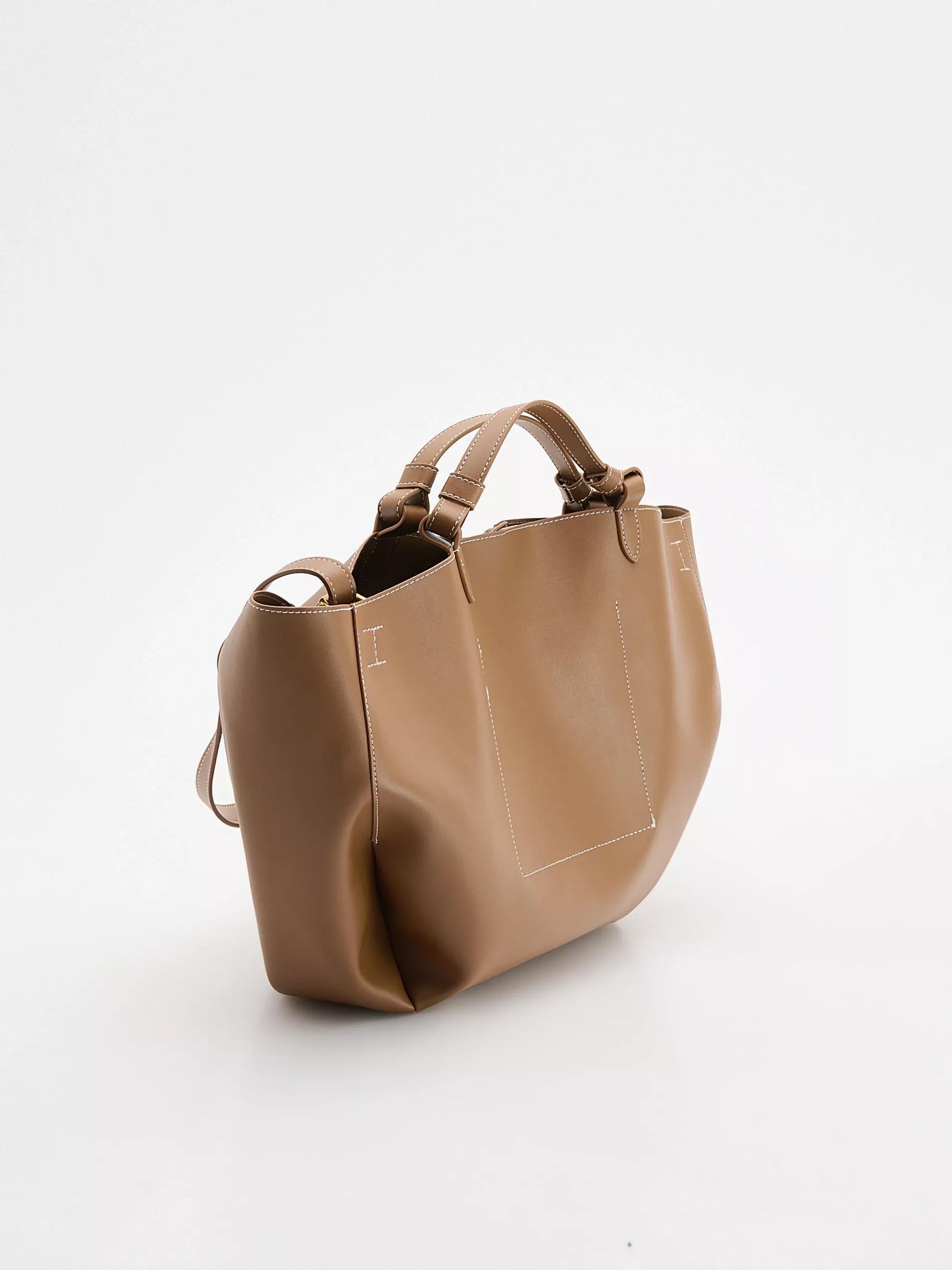 Brown Shopper Bag, Brown, large image number 1