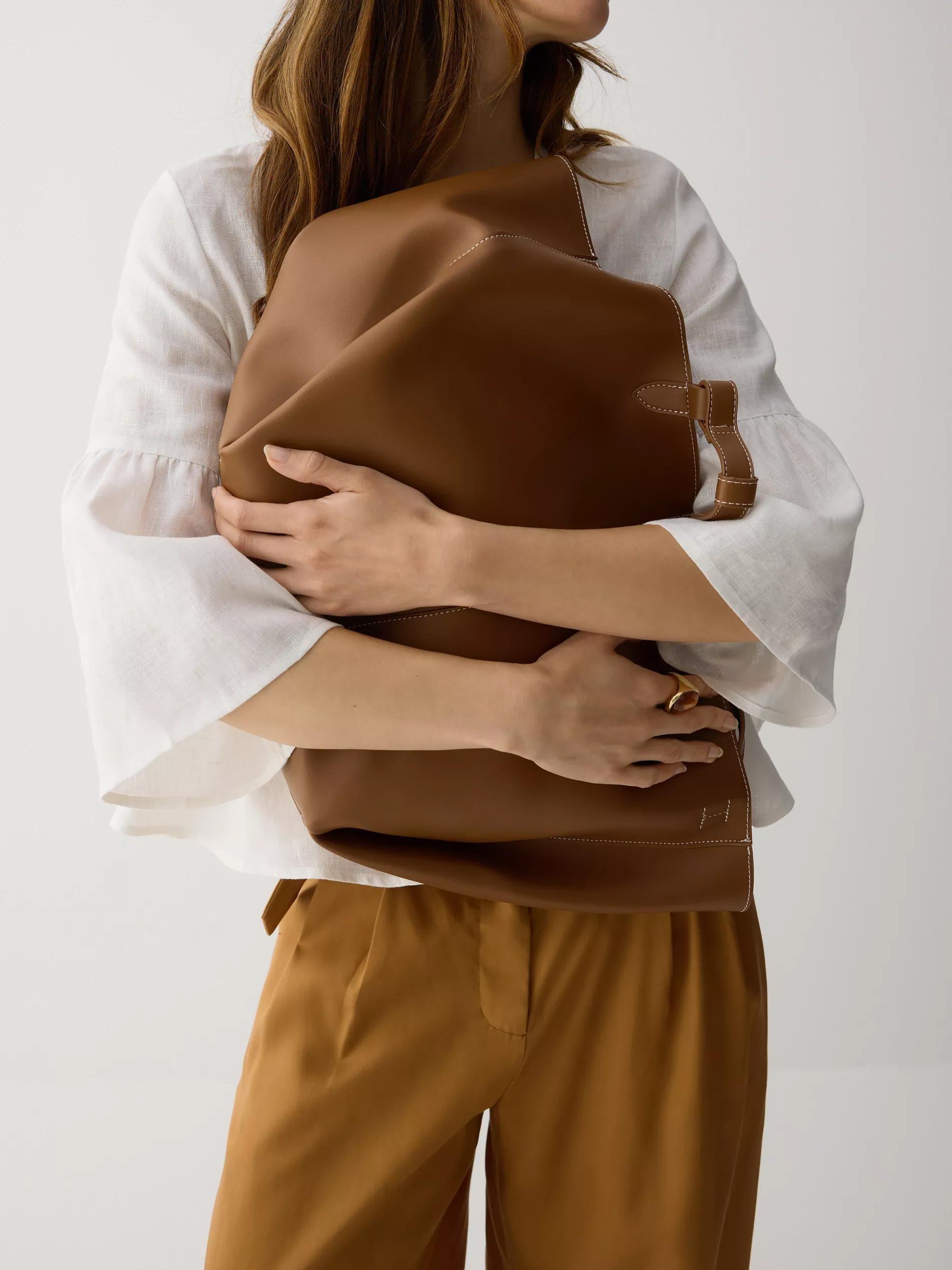 Brown Shopper Bag, Brown, large image number 4