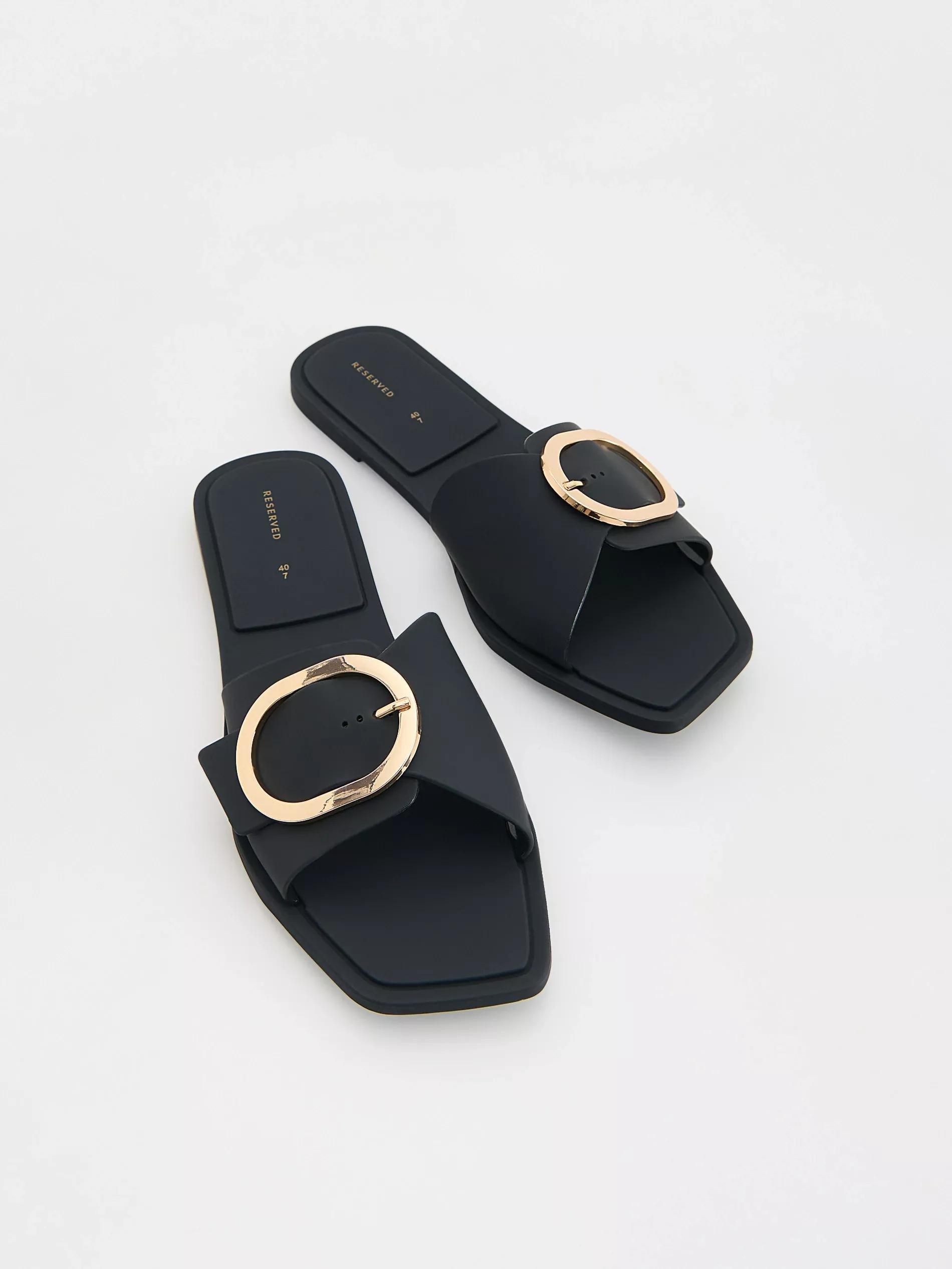 Black Flip-Flops, Black, large image number 1