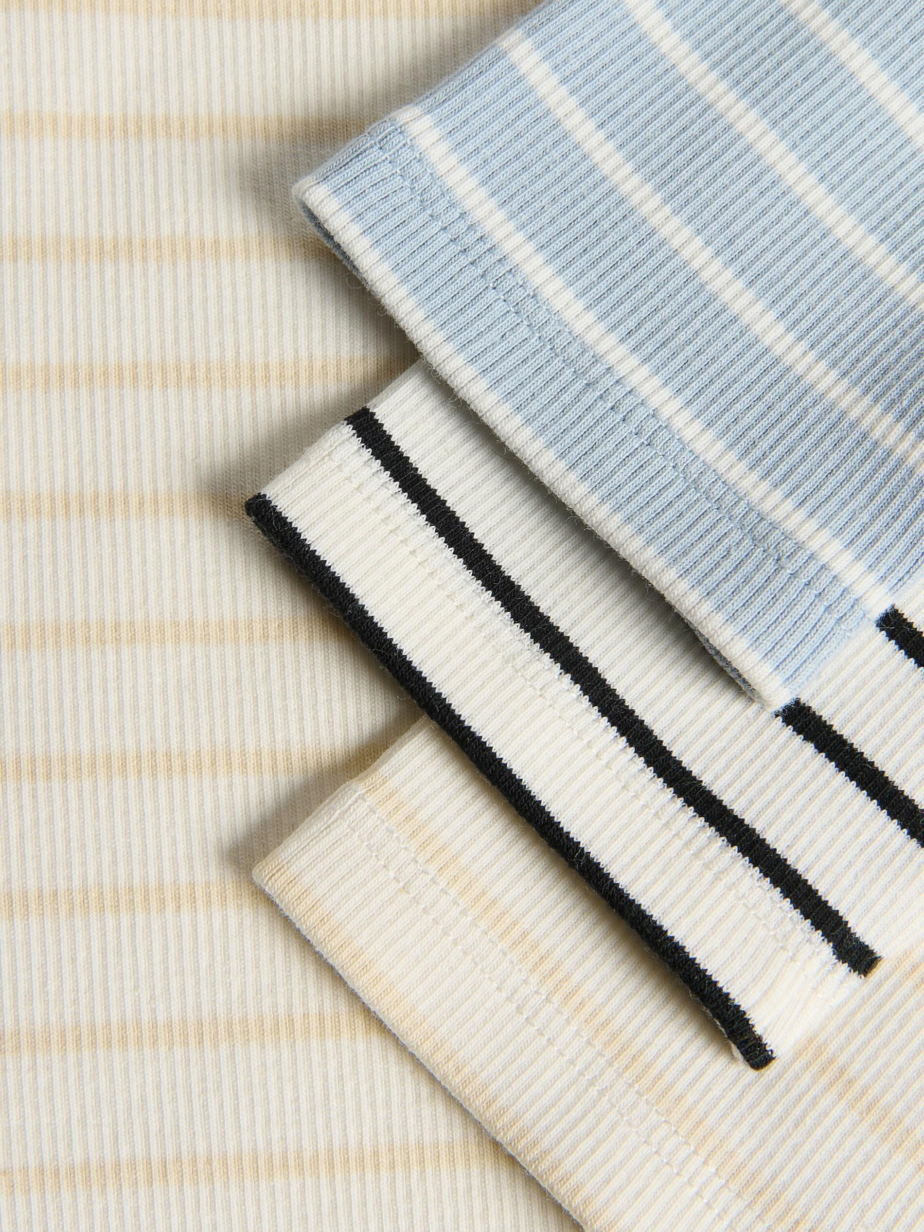 Beige Stripe Long Sleeve T-Shirt, Ivory, medium