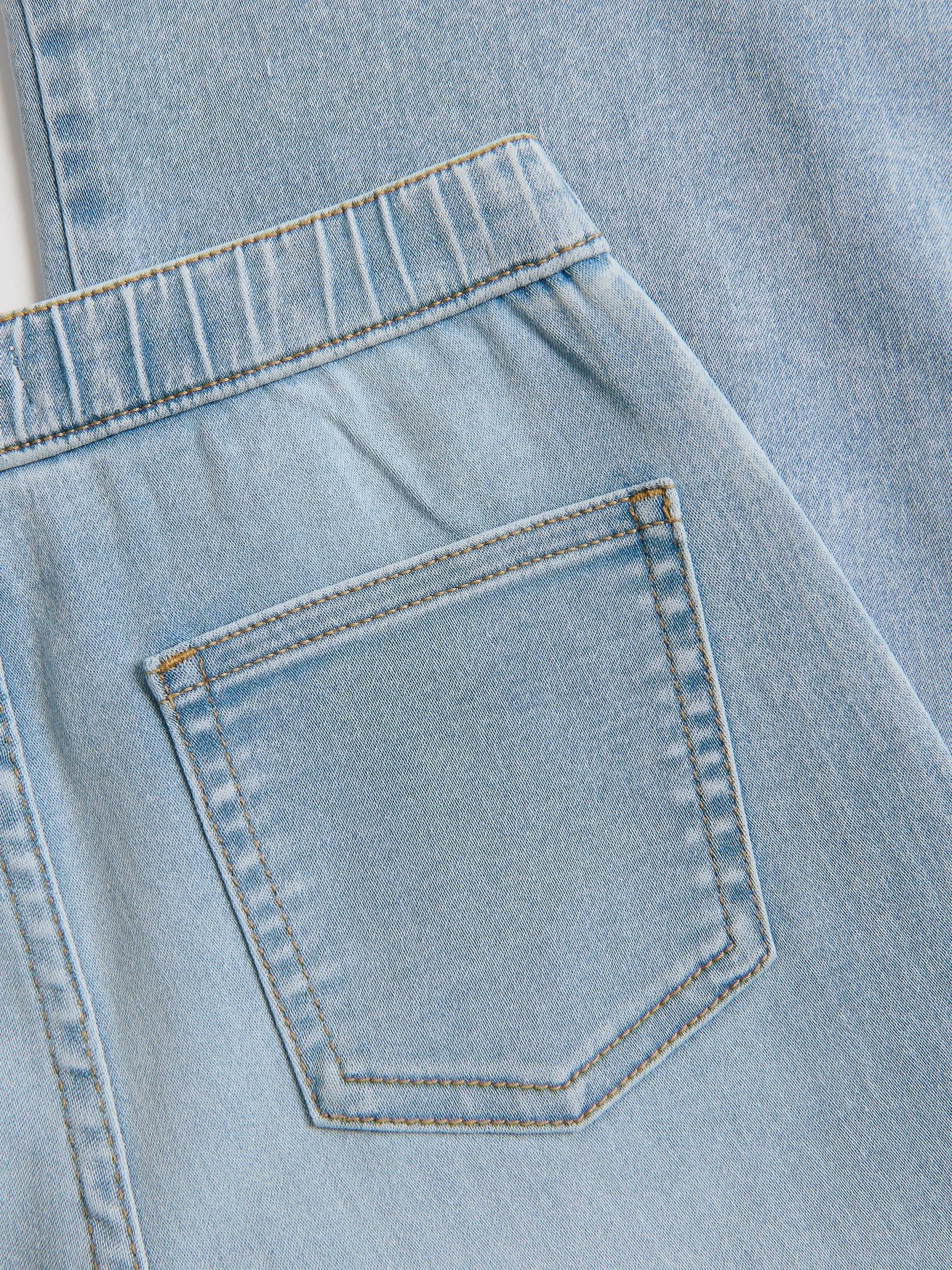 Blue Elastic Wide Leg Jeans, Blue, large image number 1