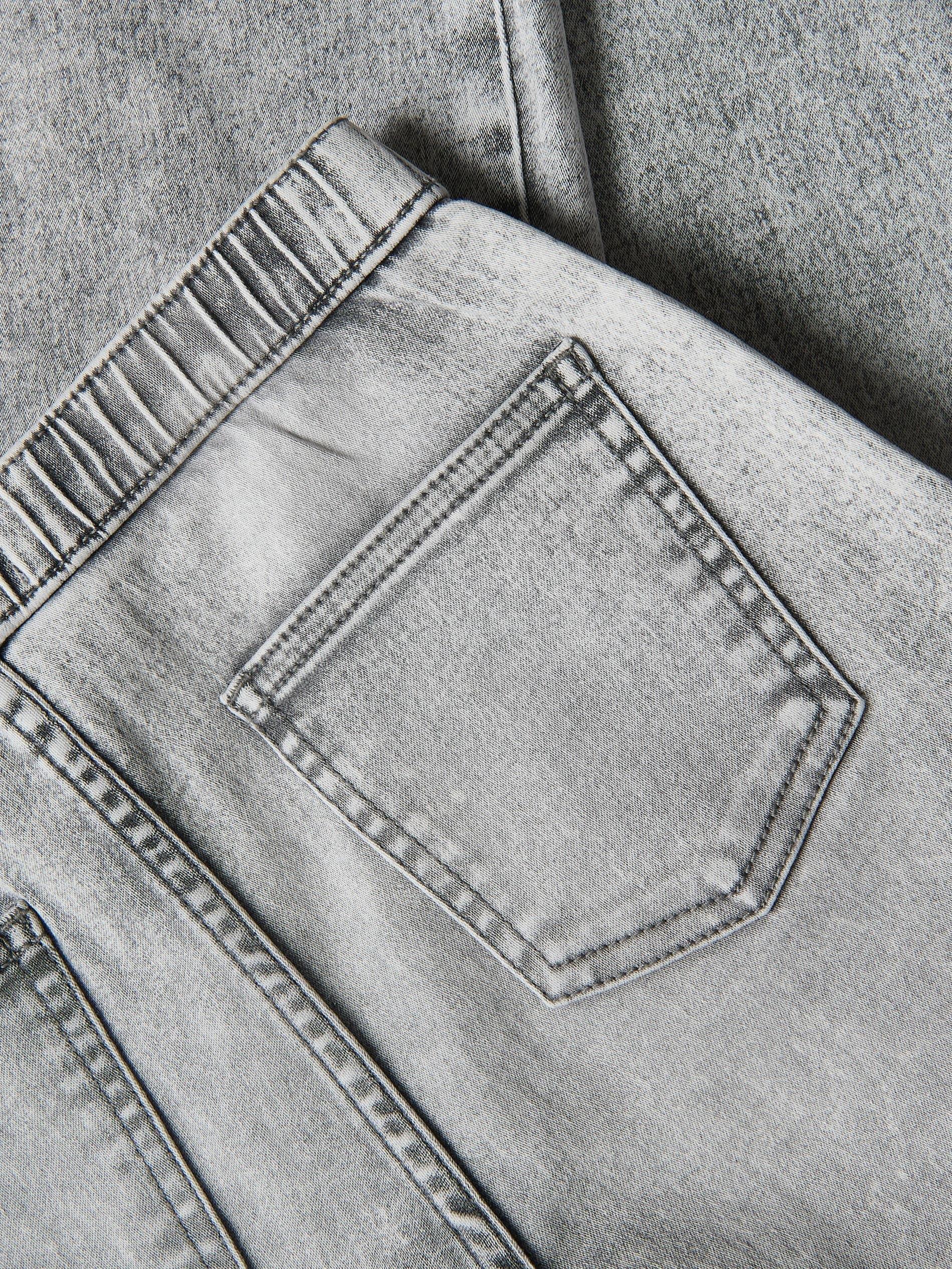 Grey Elastic Wide Leg Jeans, Light grey, medium