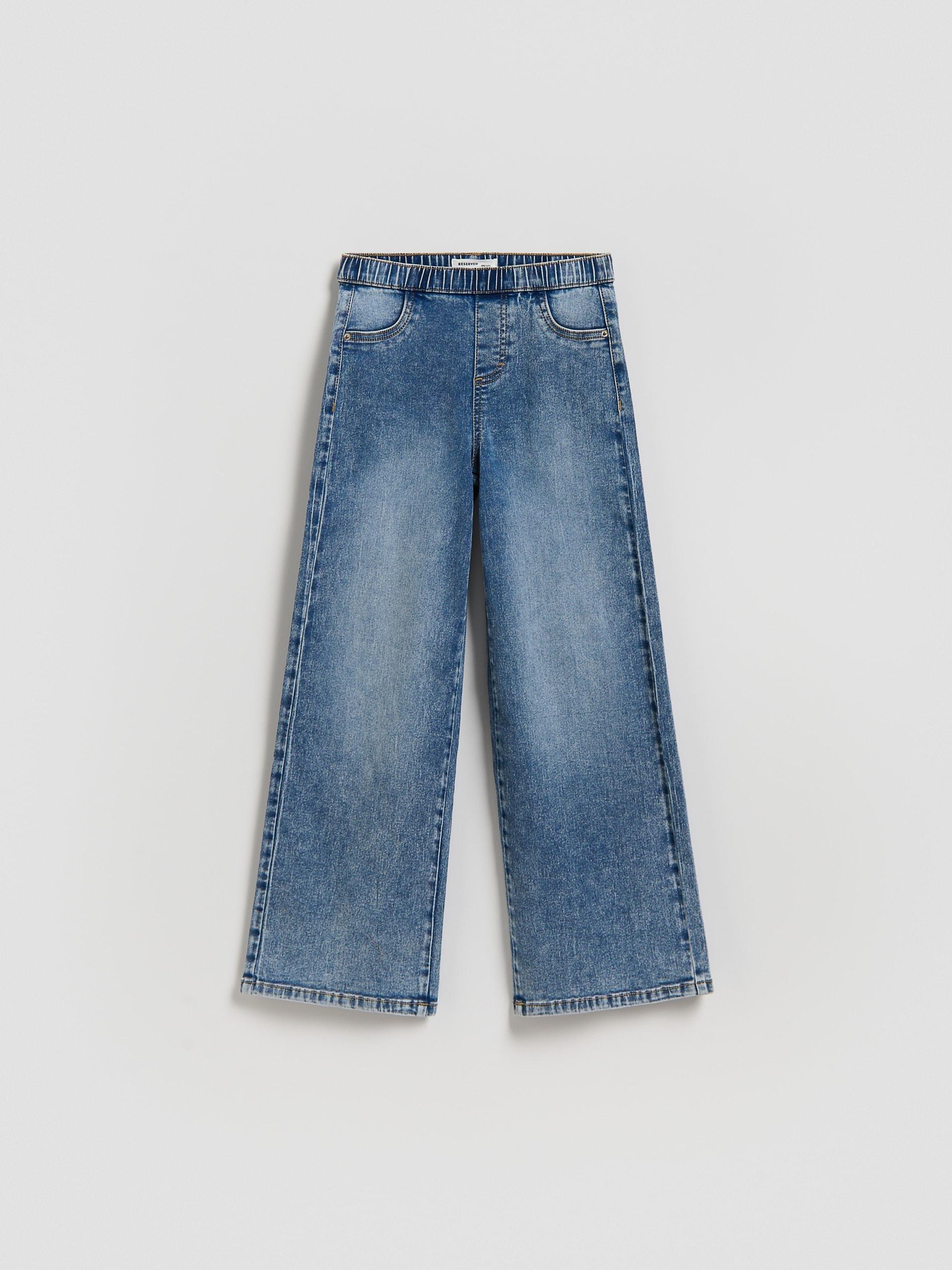 Blue Jeans Elastic Wide Leg Jeans, Blue, medium