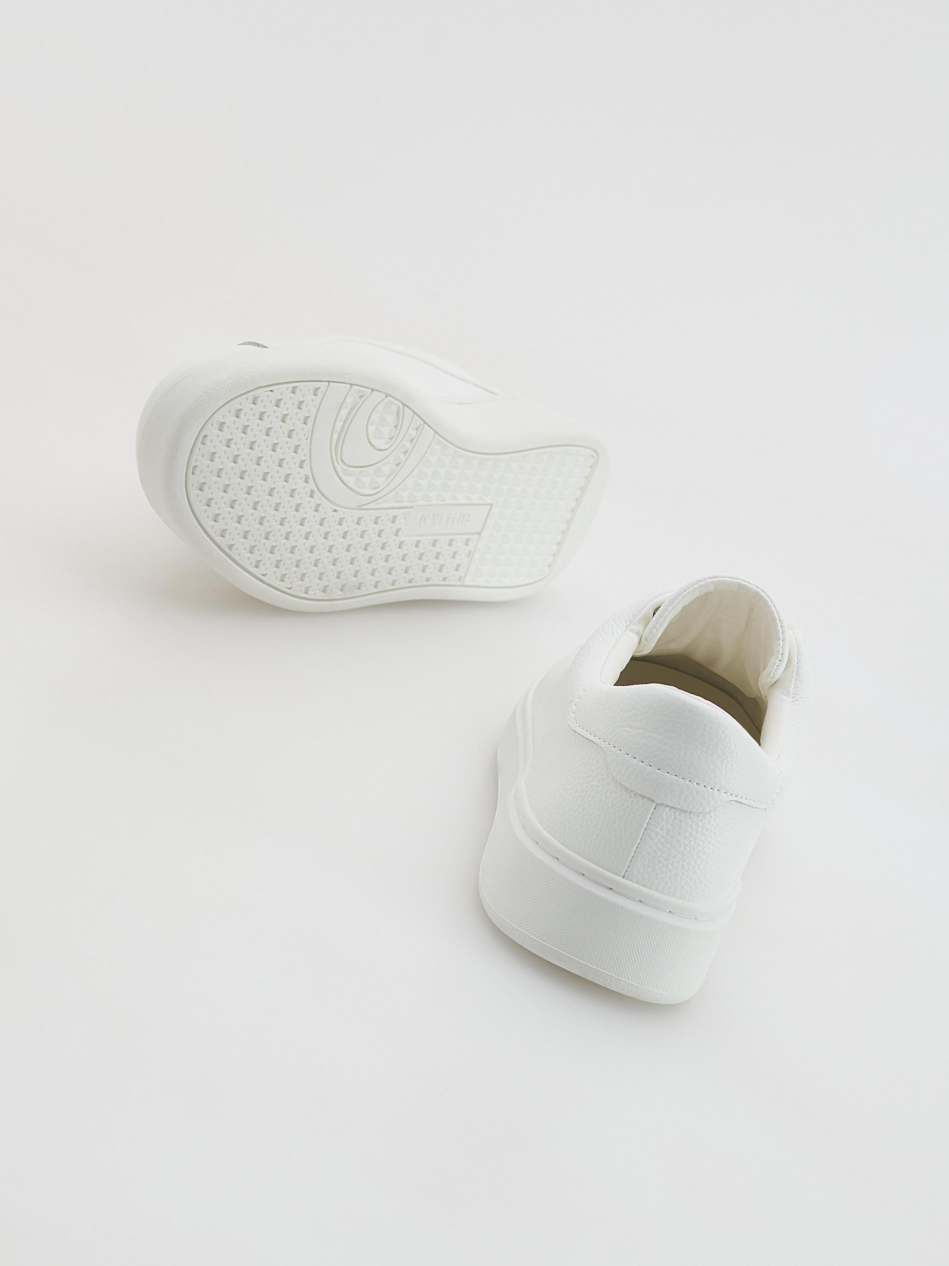 White Leather Rich Sneakers, White, large image number 2