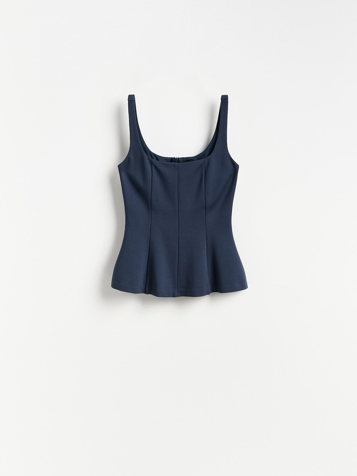 Blue Corset-Style Top With Viscose, Navy, large image number 0