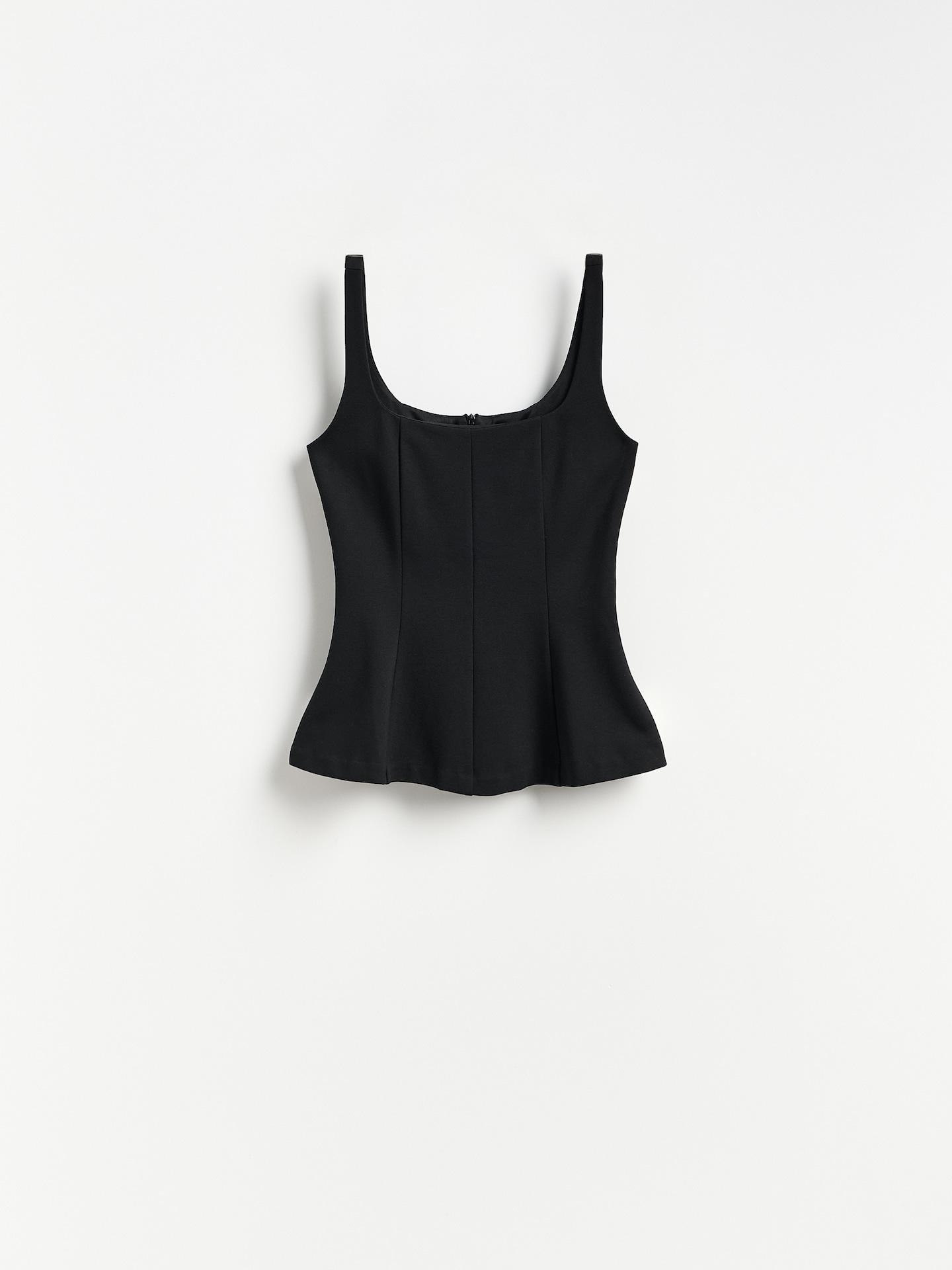 Black Corset-Style Top With Viscose, Black, large image number 0