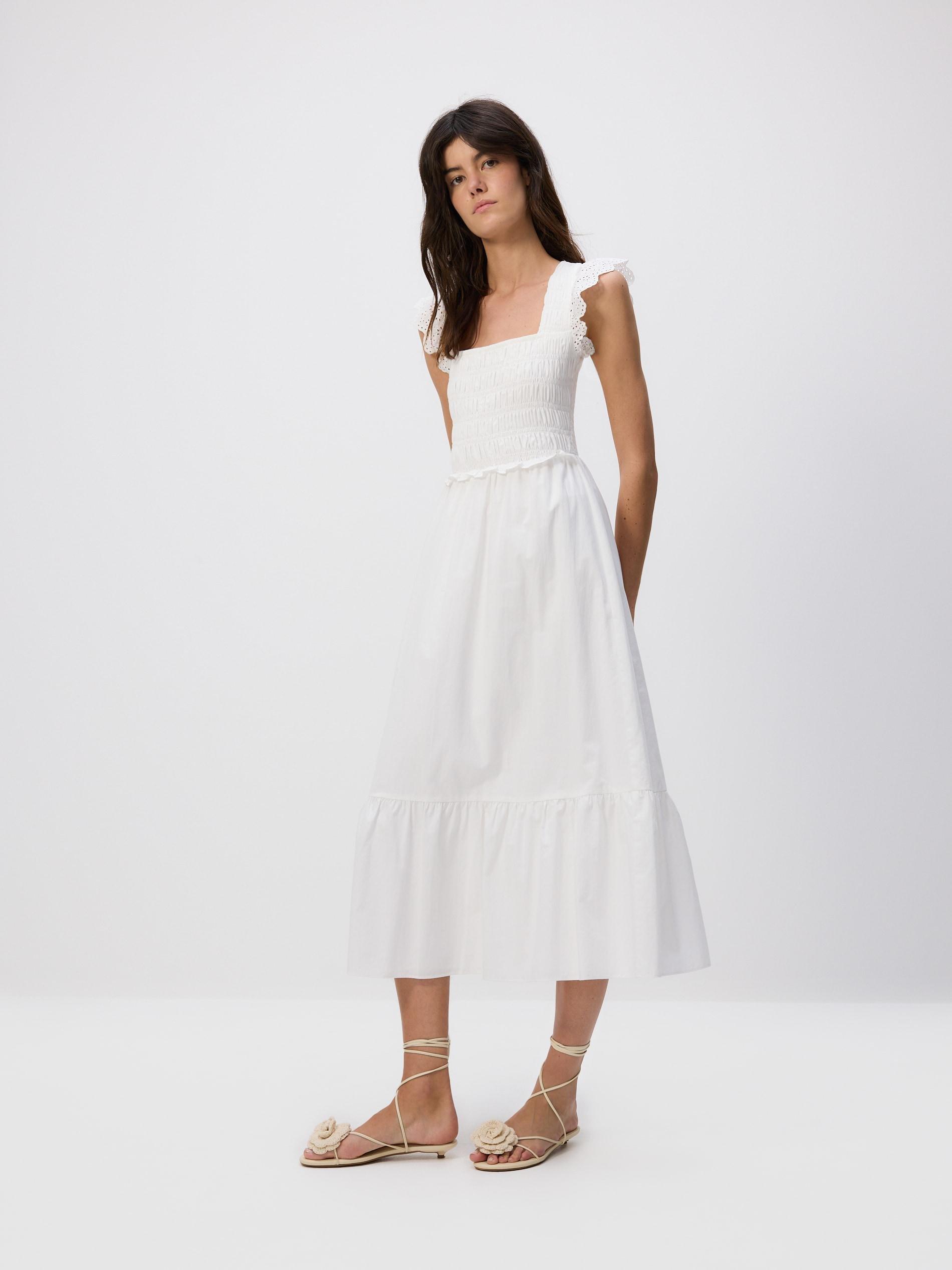 Cream Midi Dress, , large image number 0