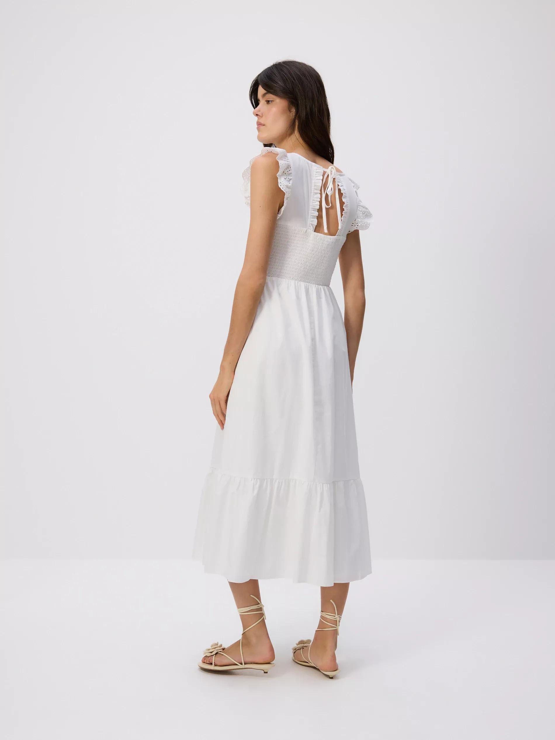 Cream Midi Dress, , large image number 3