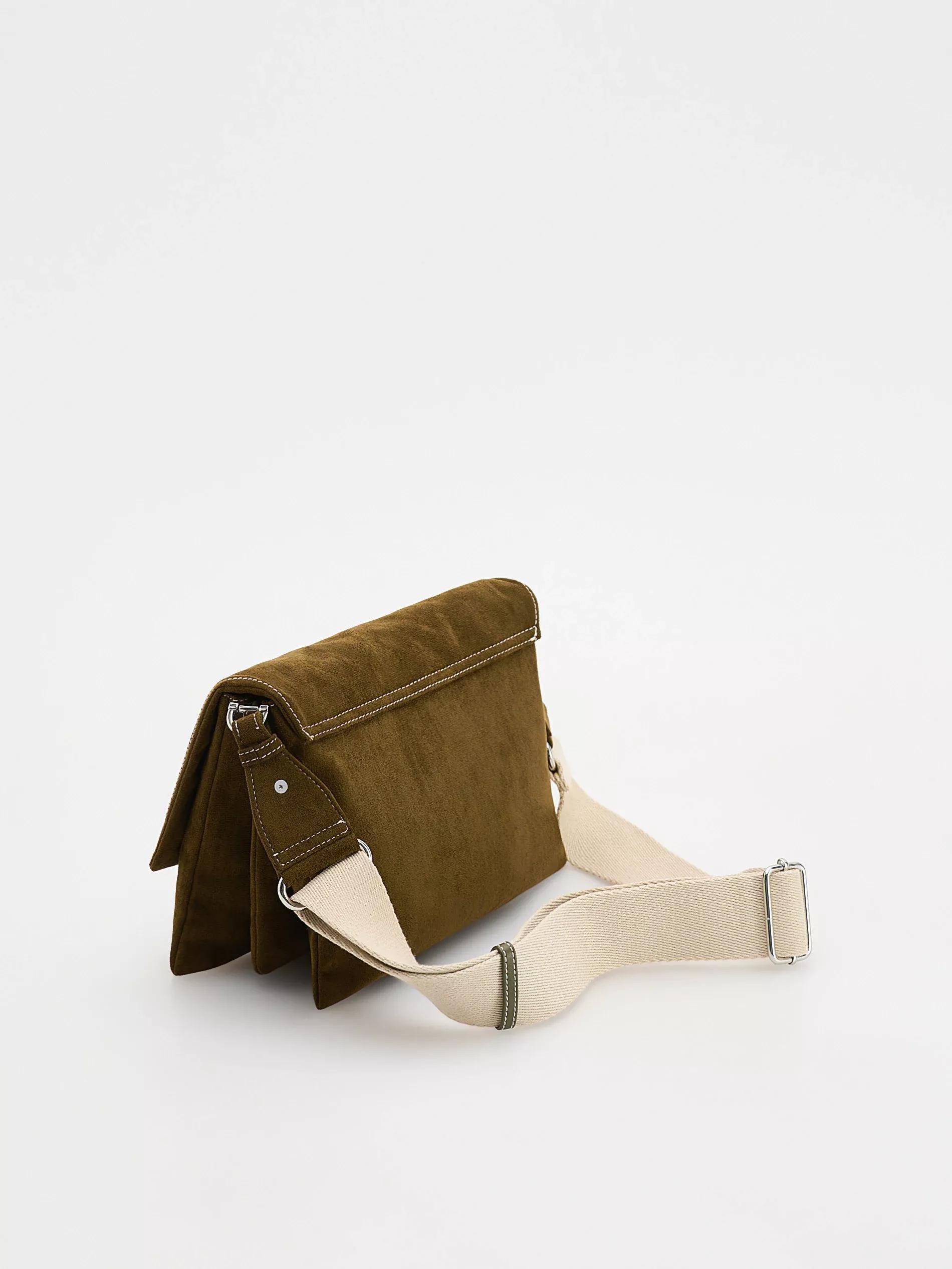 Green Shoulder Bag, Khaki, large image number 1