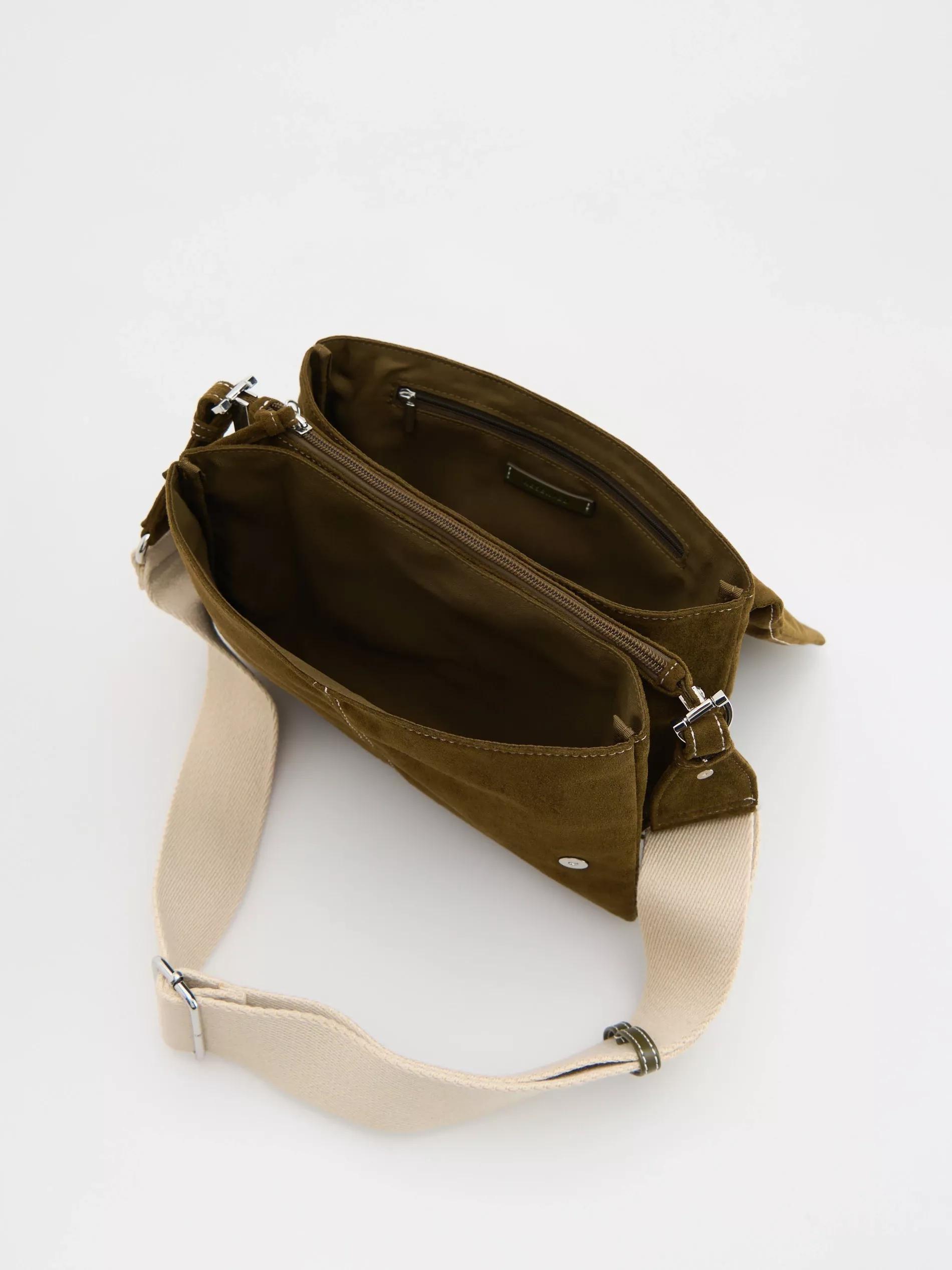 Green Shoulder Bag, Khaki, large image number 3