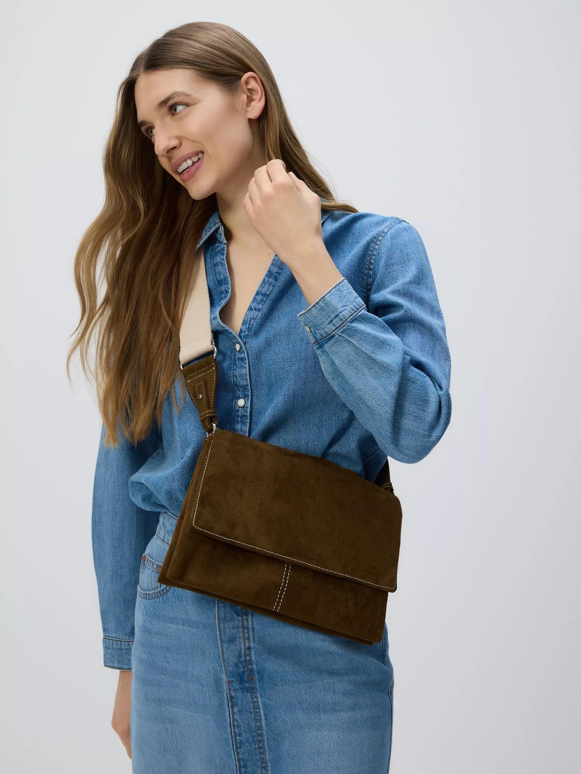 Green Shoulder Bag, Khaki, large image number 5