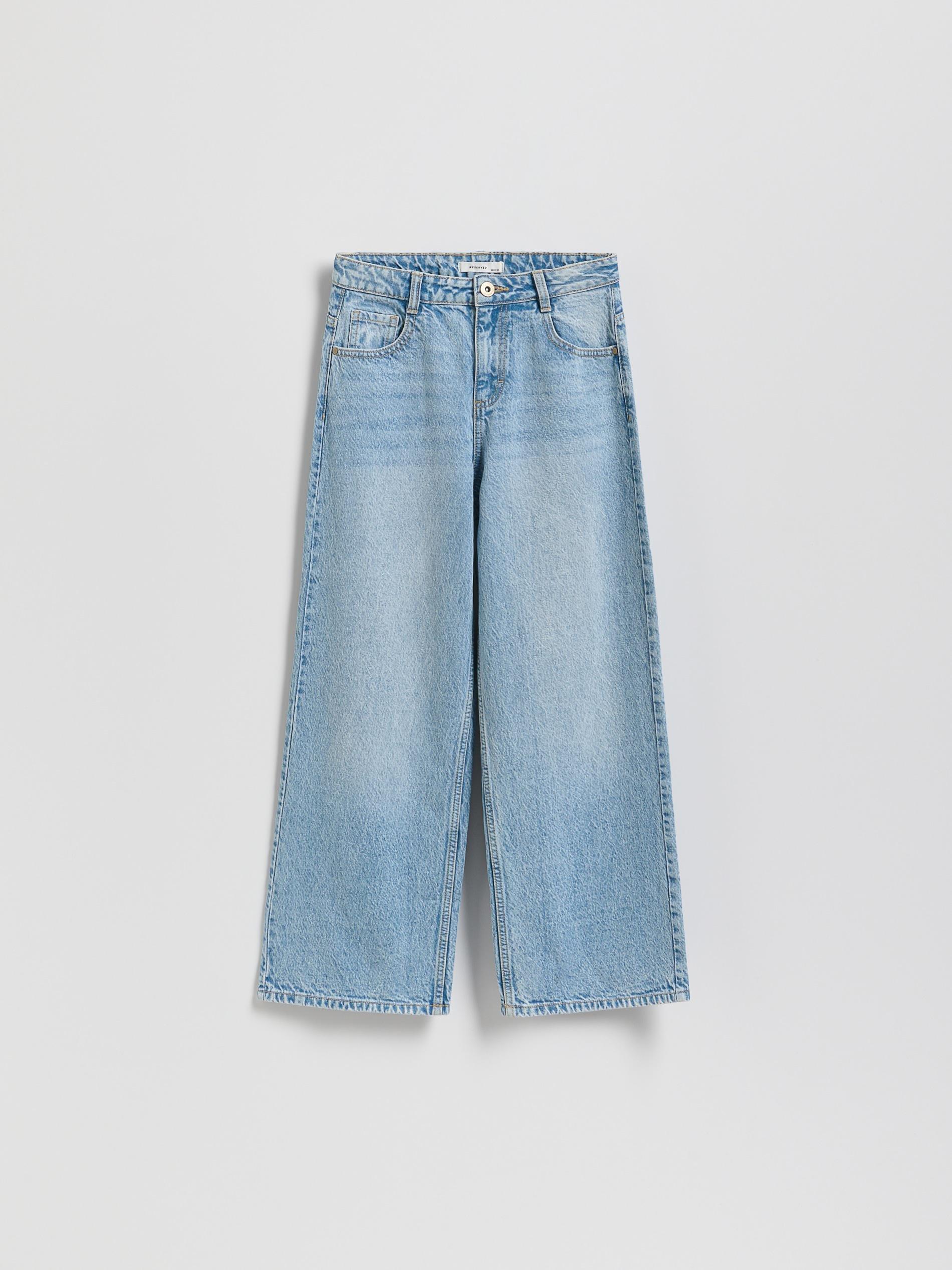 Blue Wide Leg Jeans, Blue, large image number 0
