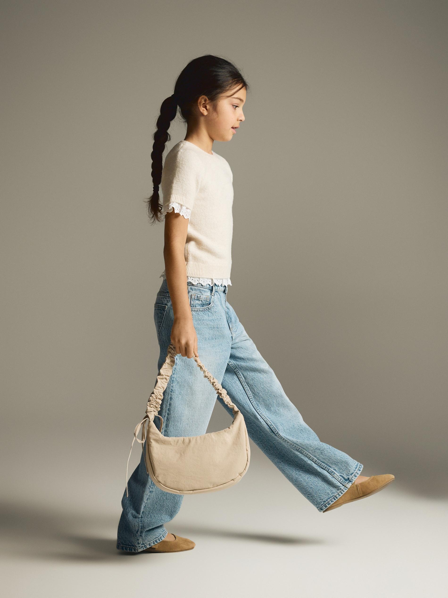 Blue Wide Leg Jeans, Blue, large image number 5