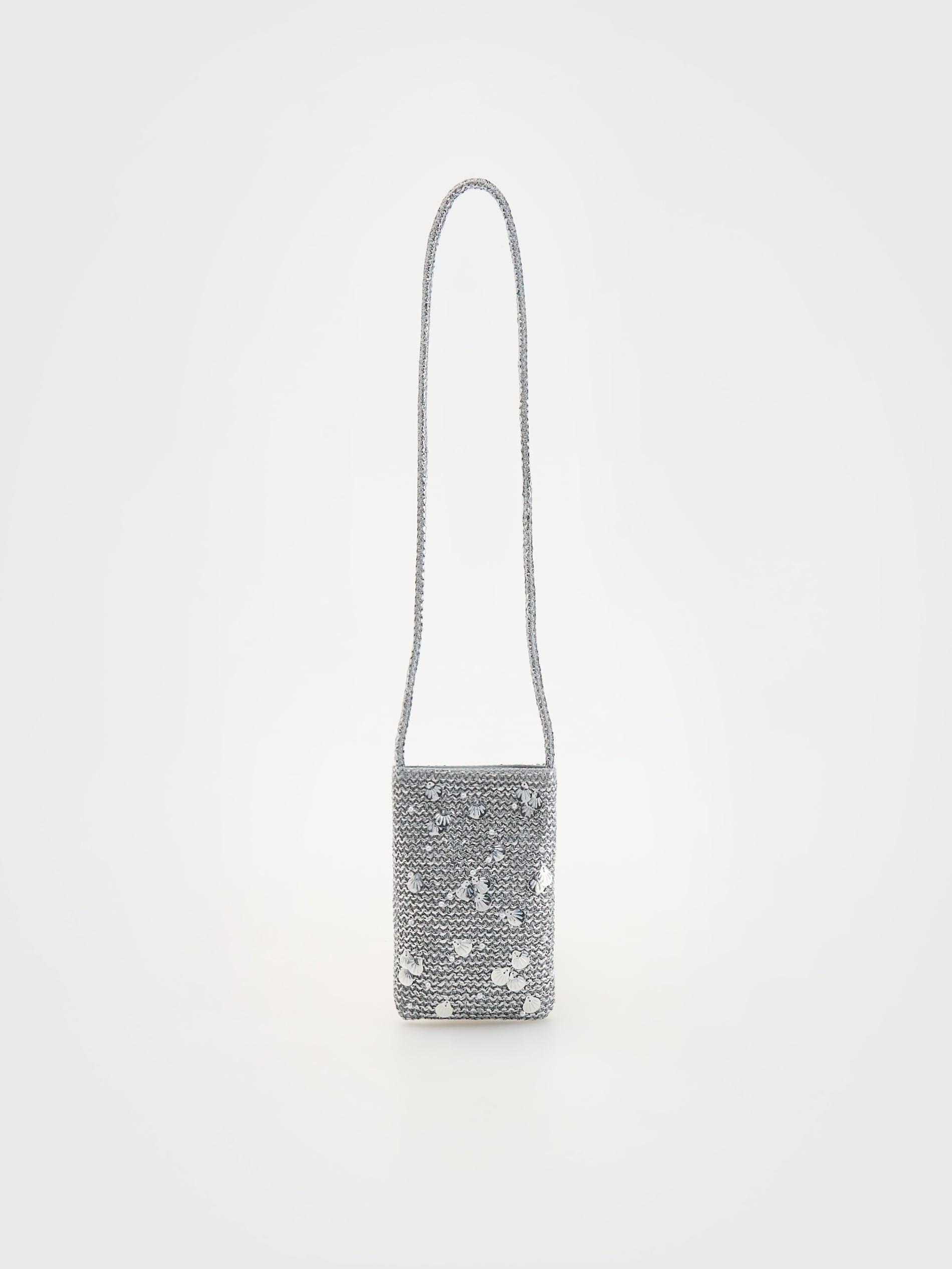 Grey Embroidered Handbag, Kids Girls, Silver, large image number 3