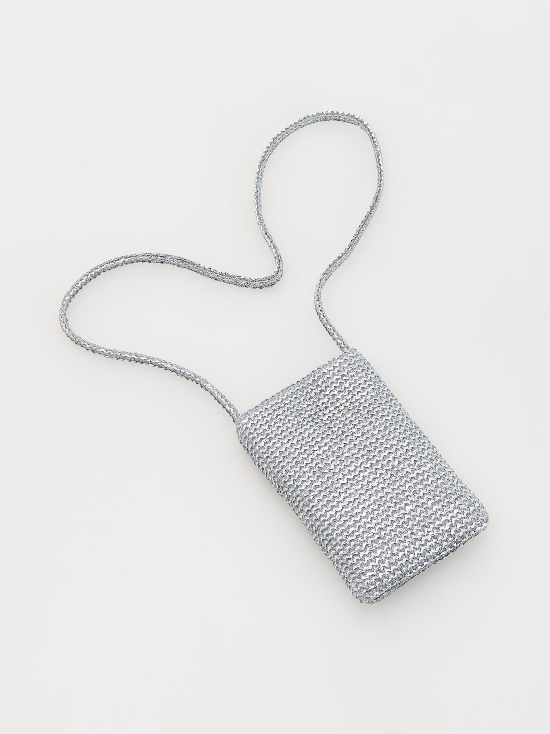 Grey Embroidered Handbag, Kids Girls, Silver, large image number 4