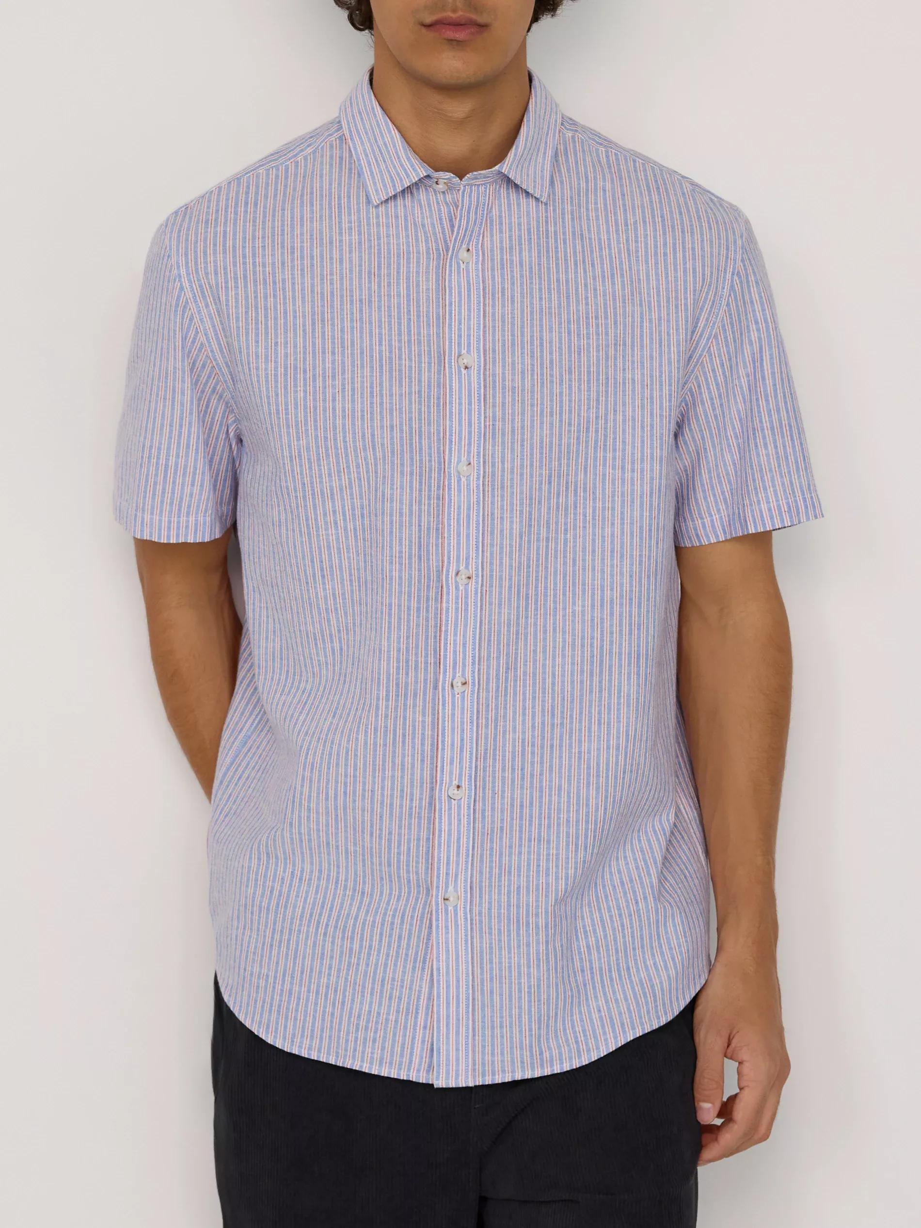 Multicolour Regular Fit Linen Rich Shirt, Multicolor, medium