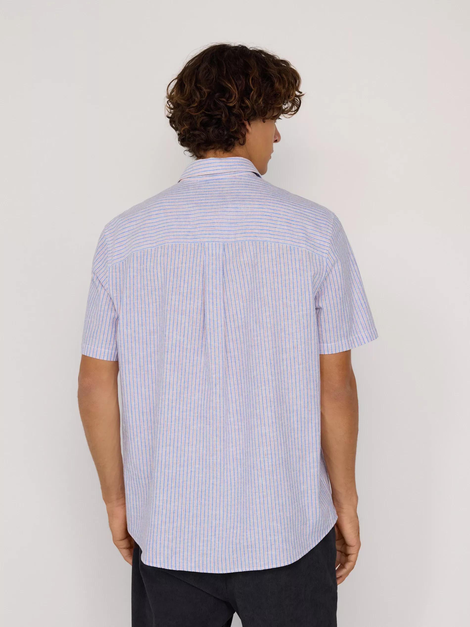 Multicolour Regular Fit Linen Rich Shirt, Multicolor, large image number 4