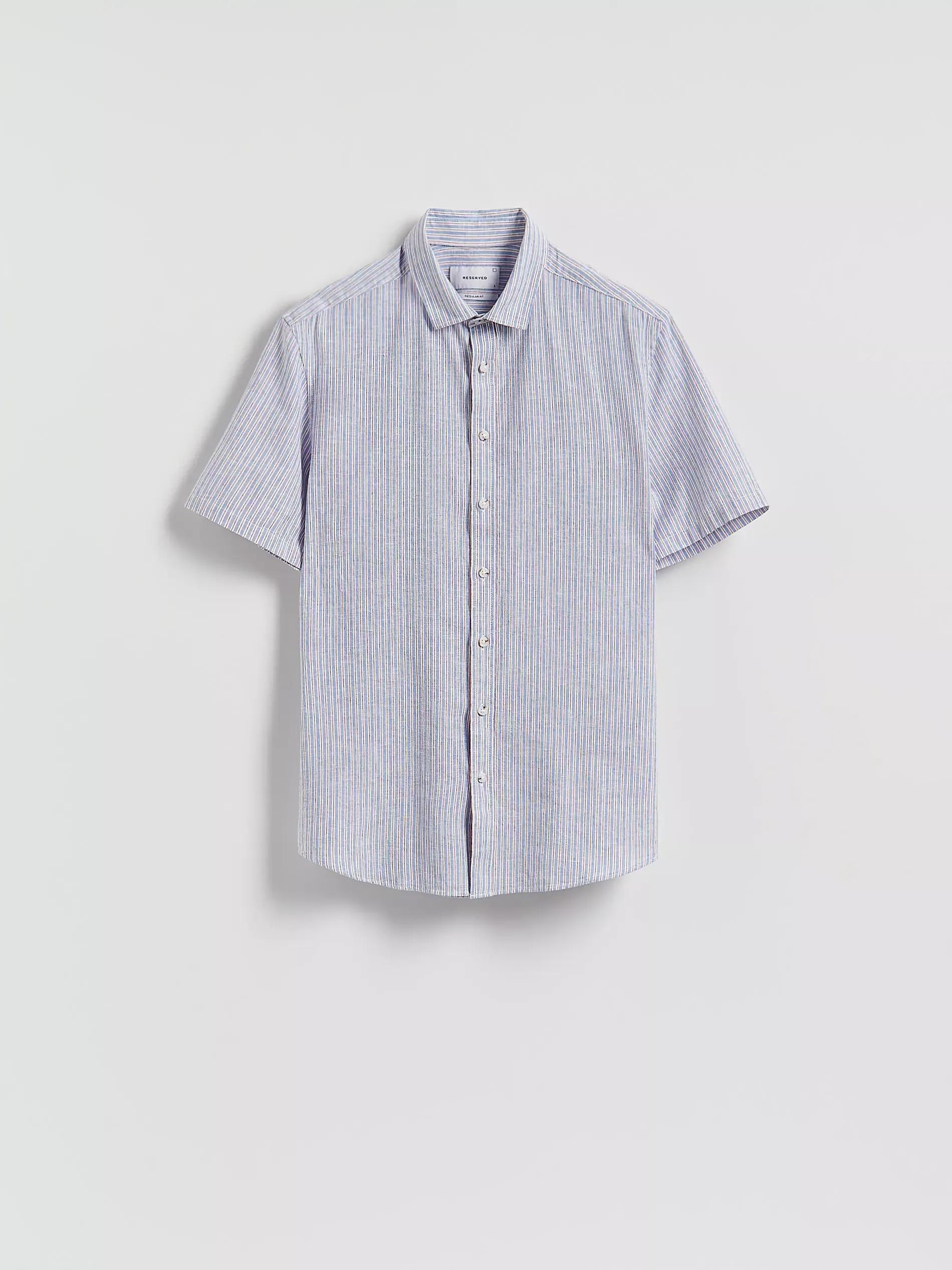 Multicolour Regular Fit Linen Rich Shirt, Multicolor, large image number 5