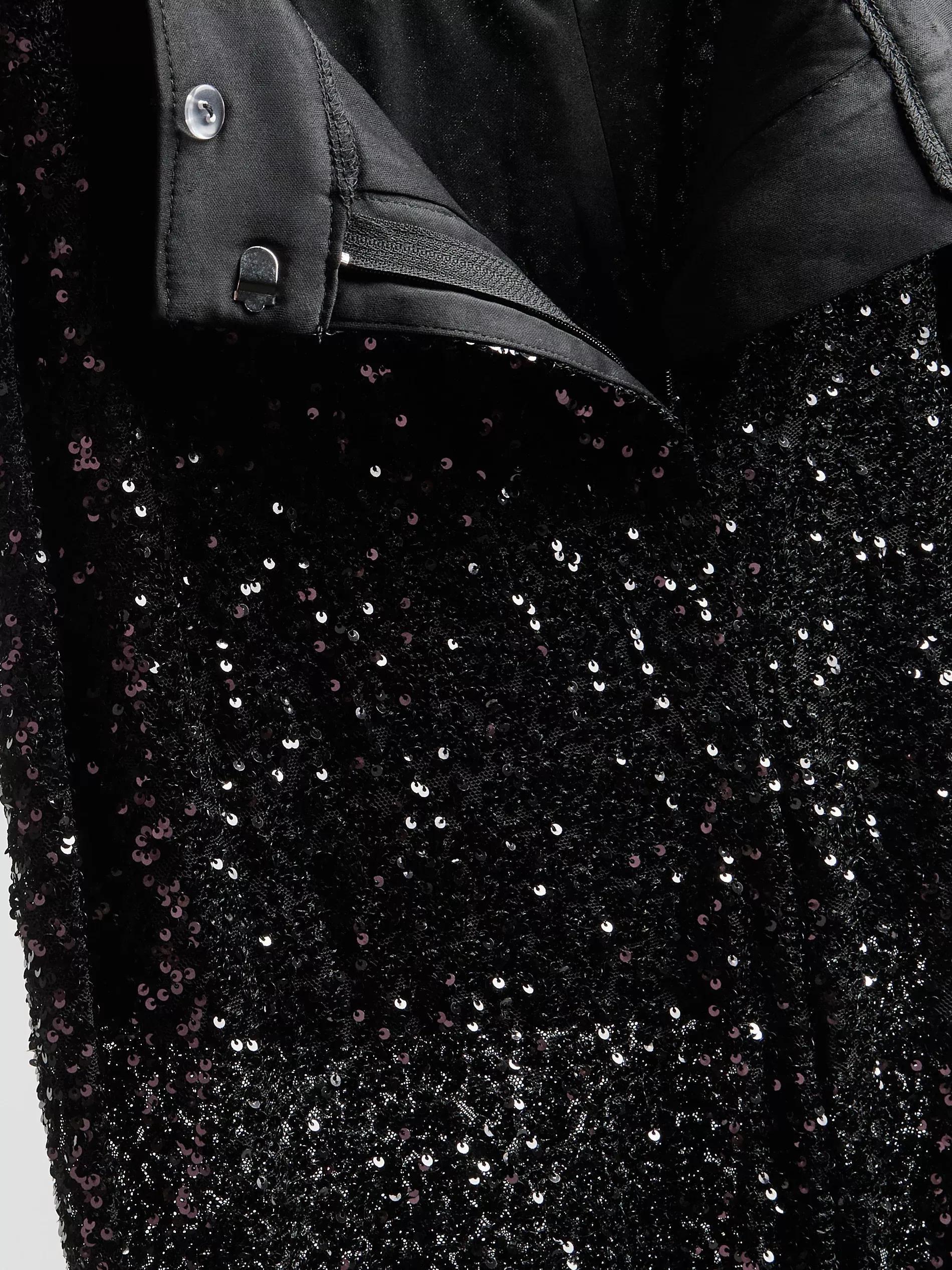 Black Sequin Trousers, Black, large image number 5
